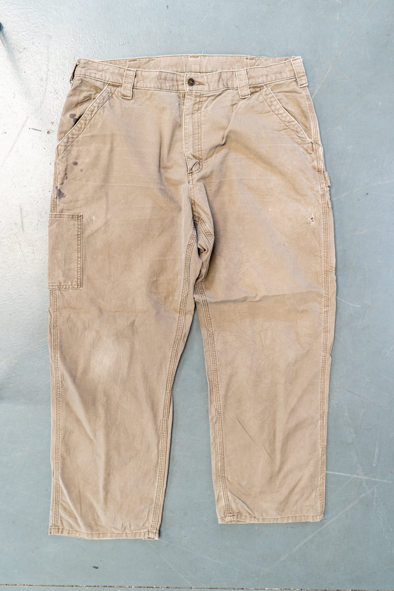 True Vintage Carhartt Carpenter Trousers – Beige, w38,L29 Regular (1990s)
