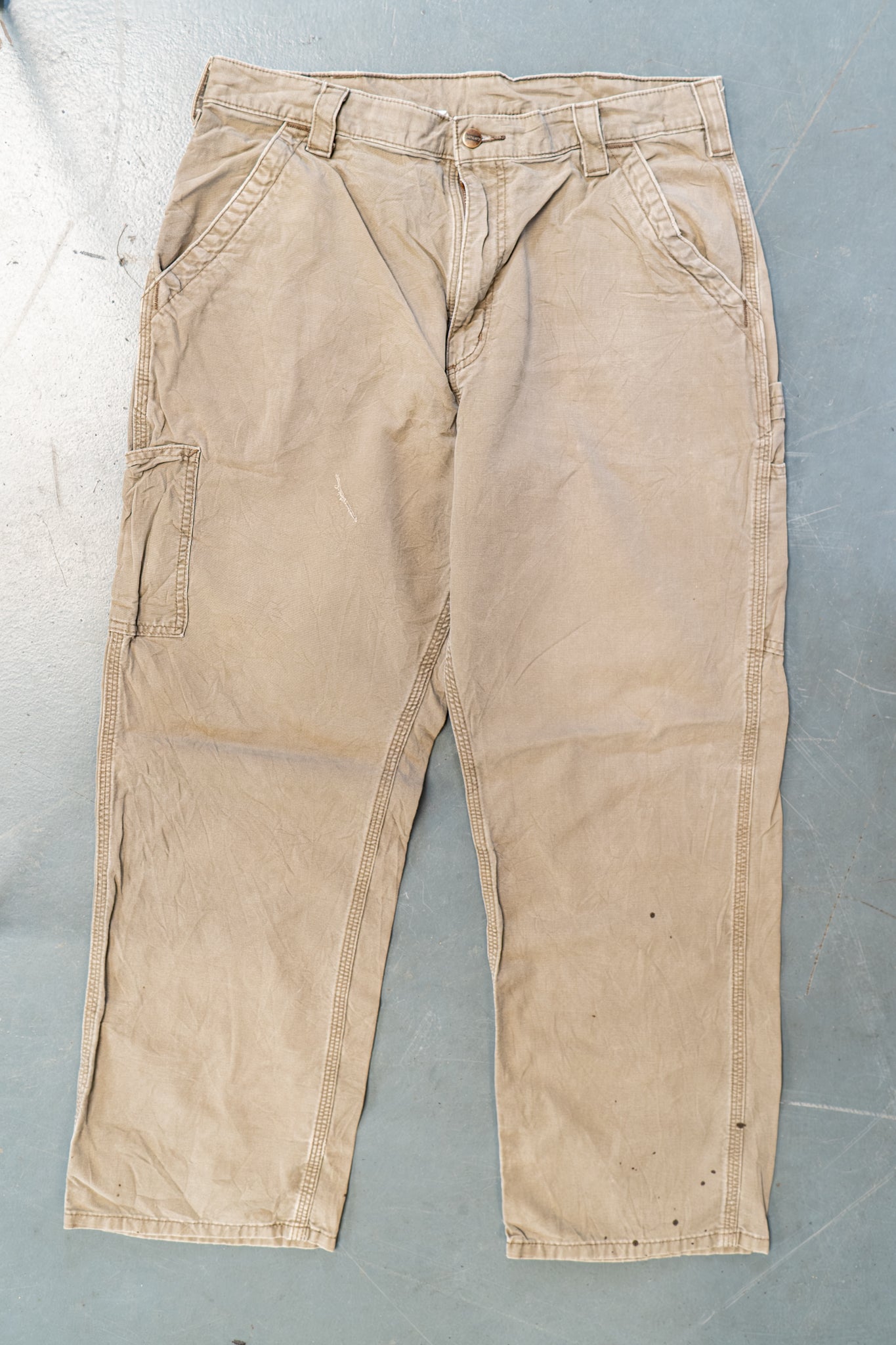 True Vintage Carhartt Carpenter Trousers – Beige, w34,L29 Regular (1990s)