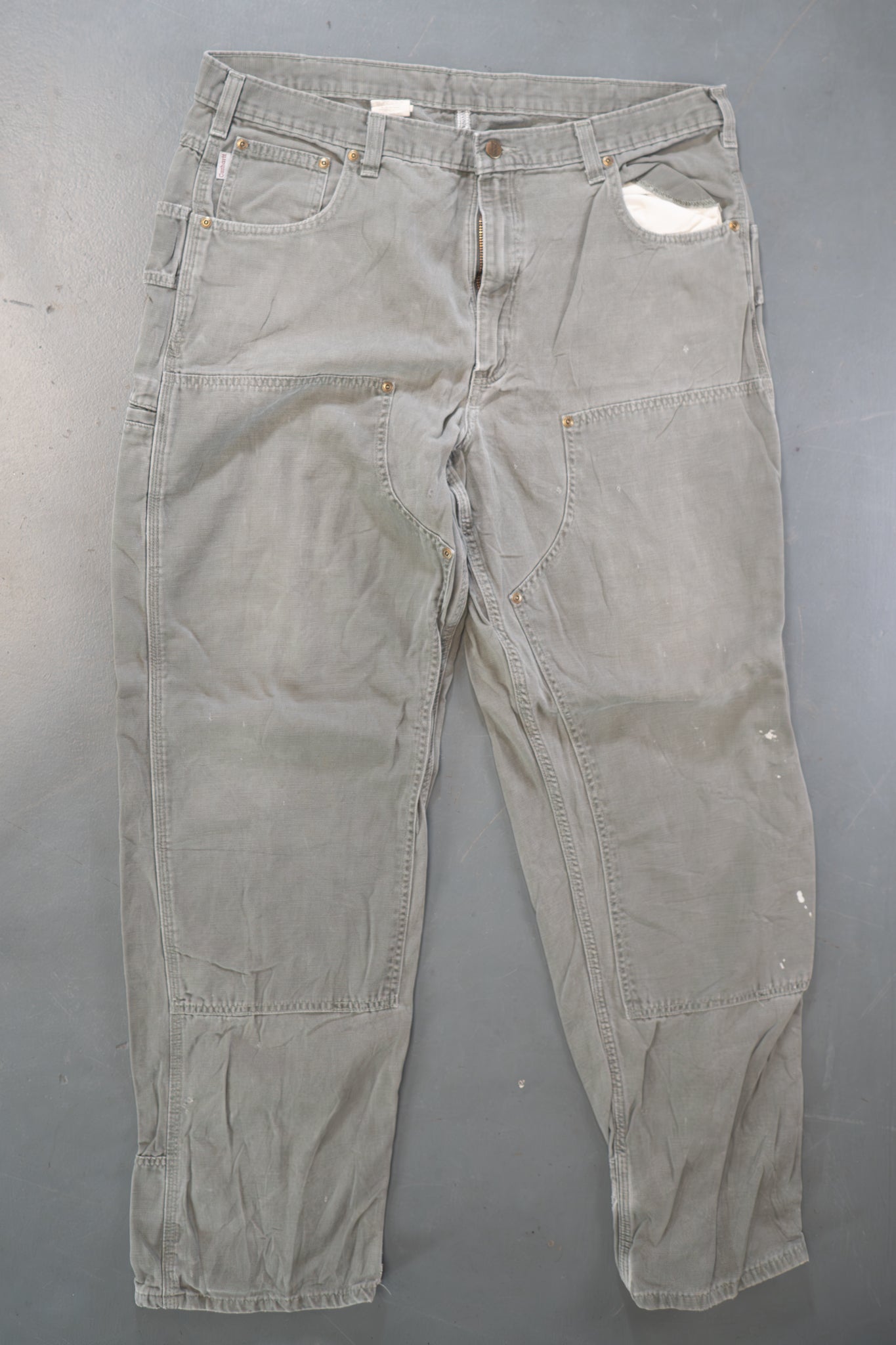 True Vintage Carhartt Carpenter Trousers – Green, w39,L33 Regular (1990s)
