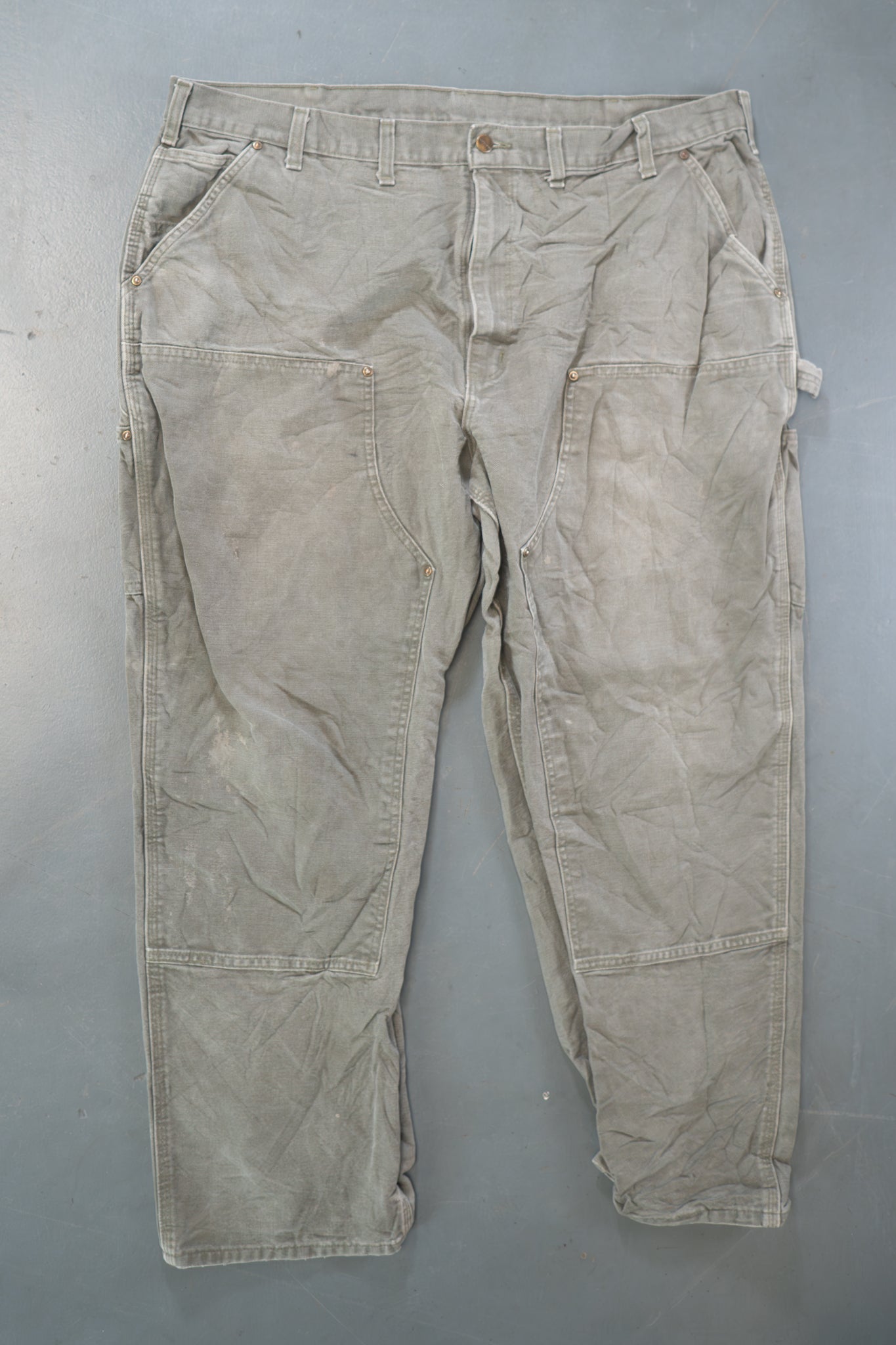 True Vintage Carhartt Carpenter Trousers - Double knee  – Green, w41,L29 Regular (1990s)