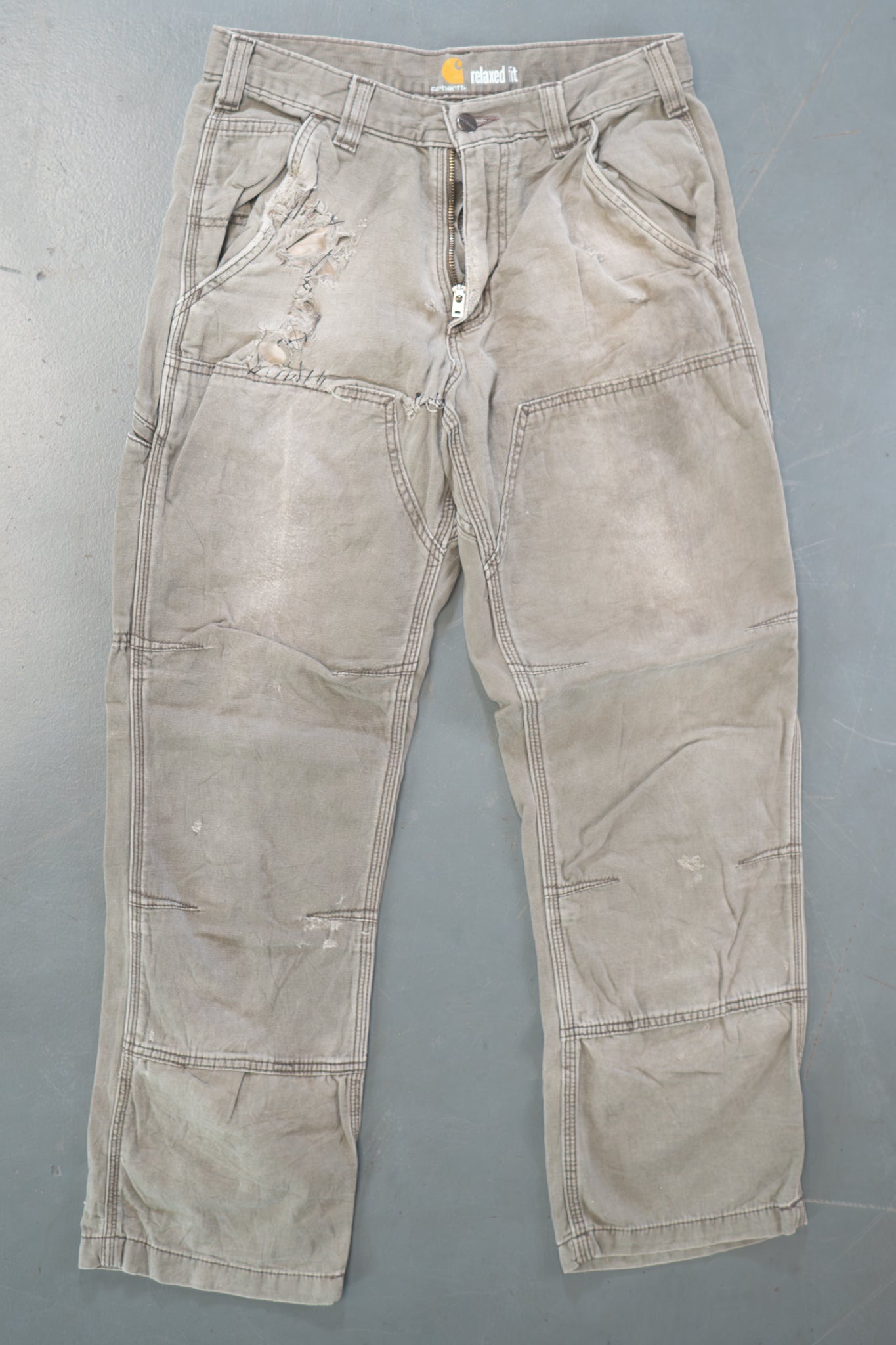 True Vintage Carhartt Carpenter Trousers - Double knee  – Green, w30,L29 Regular (1990s)