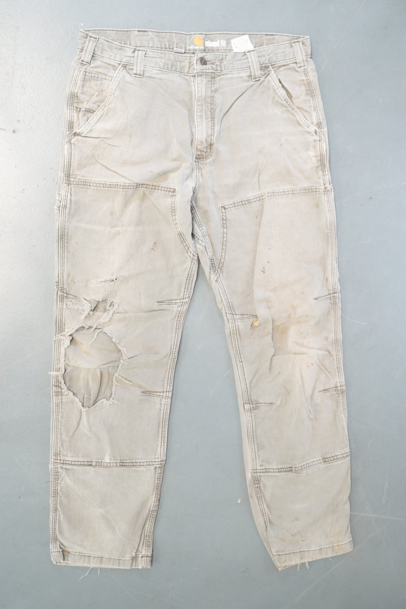 True Vintage Carhartt Carpenter Trousers - Double knee – Green, w34,L30 Regular (1990s)