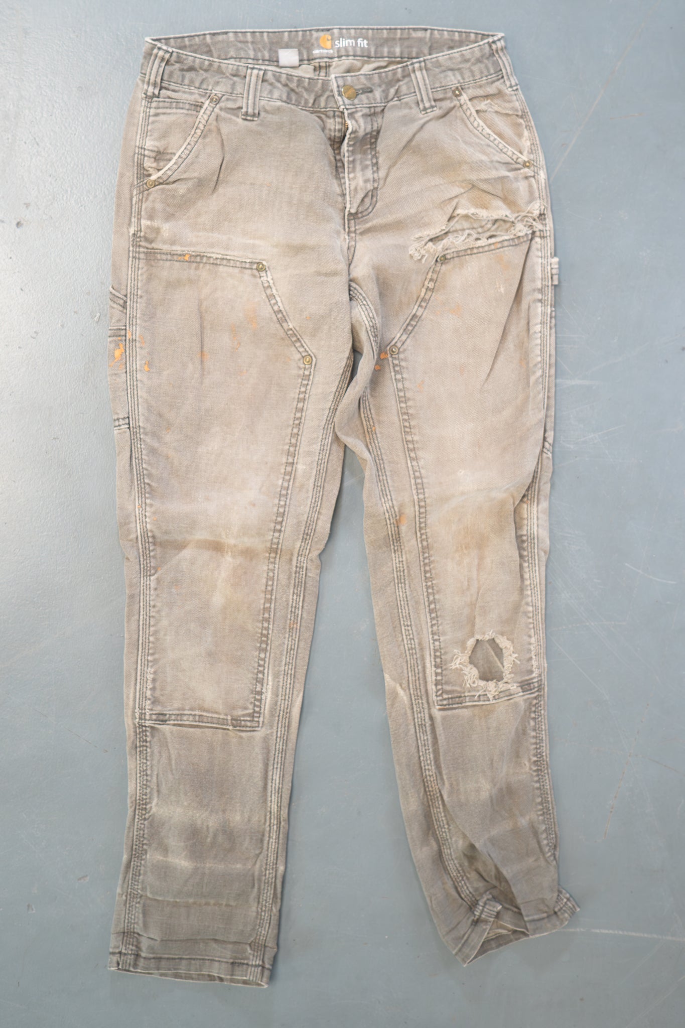 True Vintage Carhartt Carpenter Trousers - Double knee – Green, w30,L30 Regular (1990s)