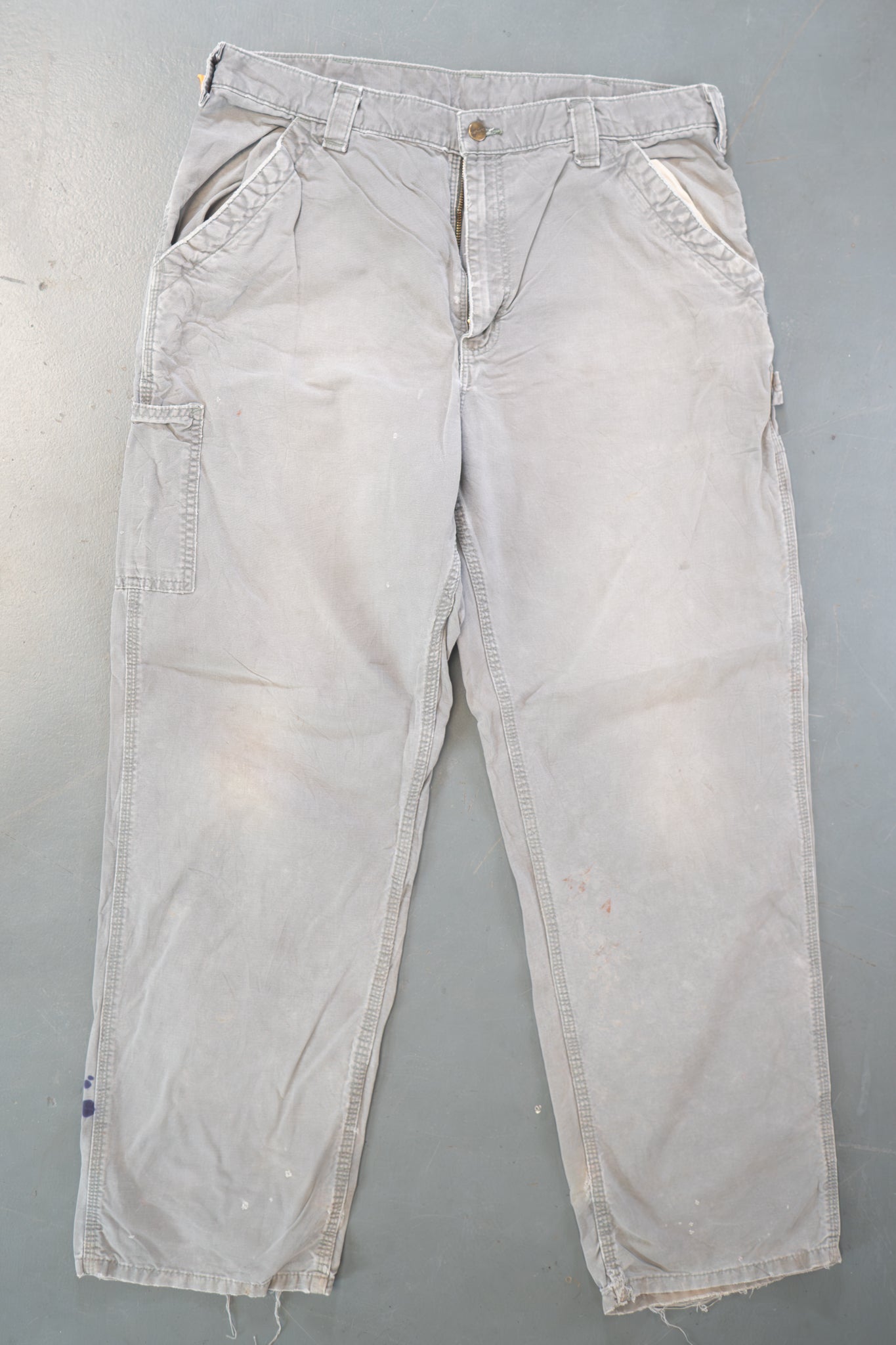 True Vintage Carhartt Carpenter Trousers – Grey, w35,L31 Regular (1990s)