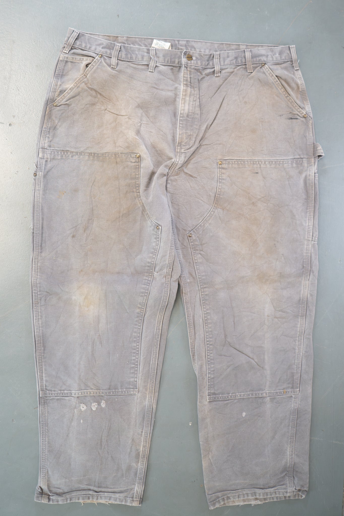 True Vintage Carhartt Carpenter Trousers - Double knee  – Grey, w44,L31 Regular (1990s)
