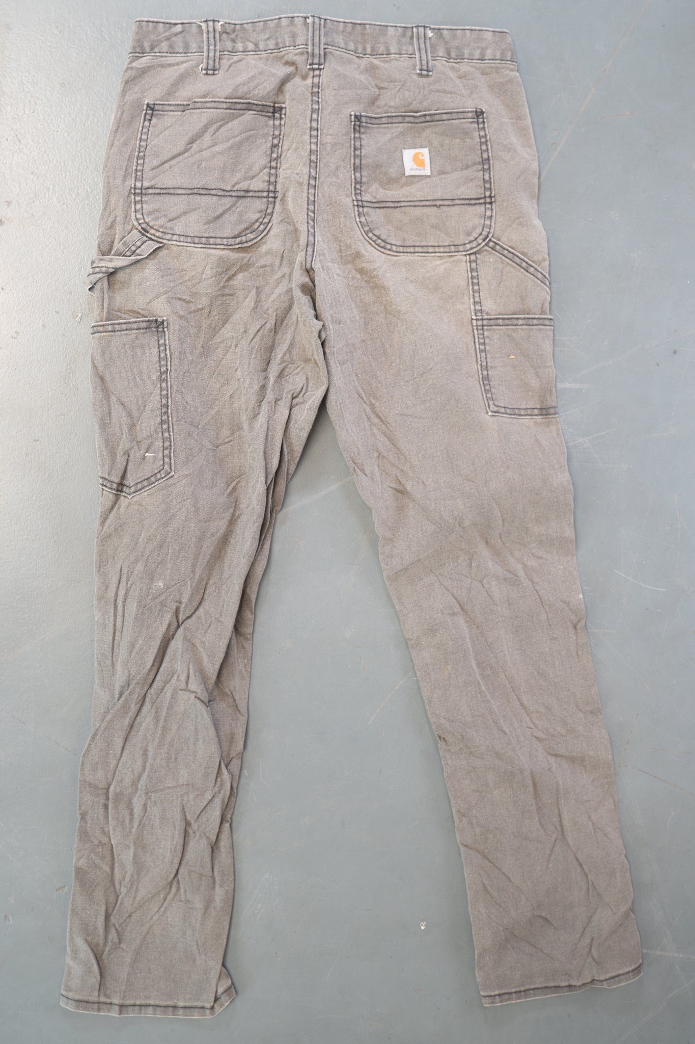 True Vintage Carhartt Carpenter Trousers - Double knee  – Grey, w30,L30 Regular (1990s)