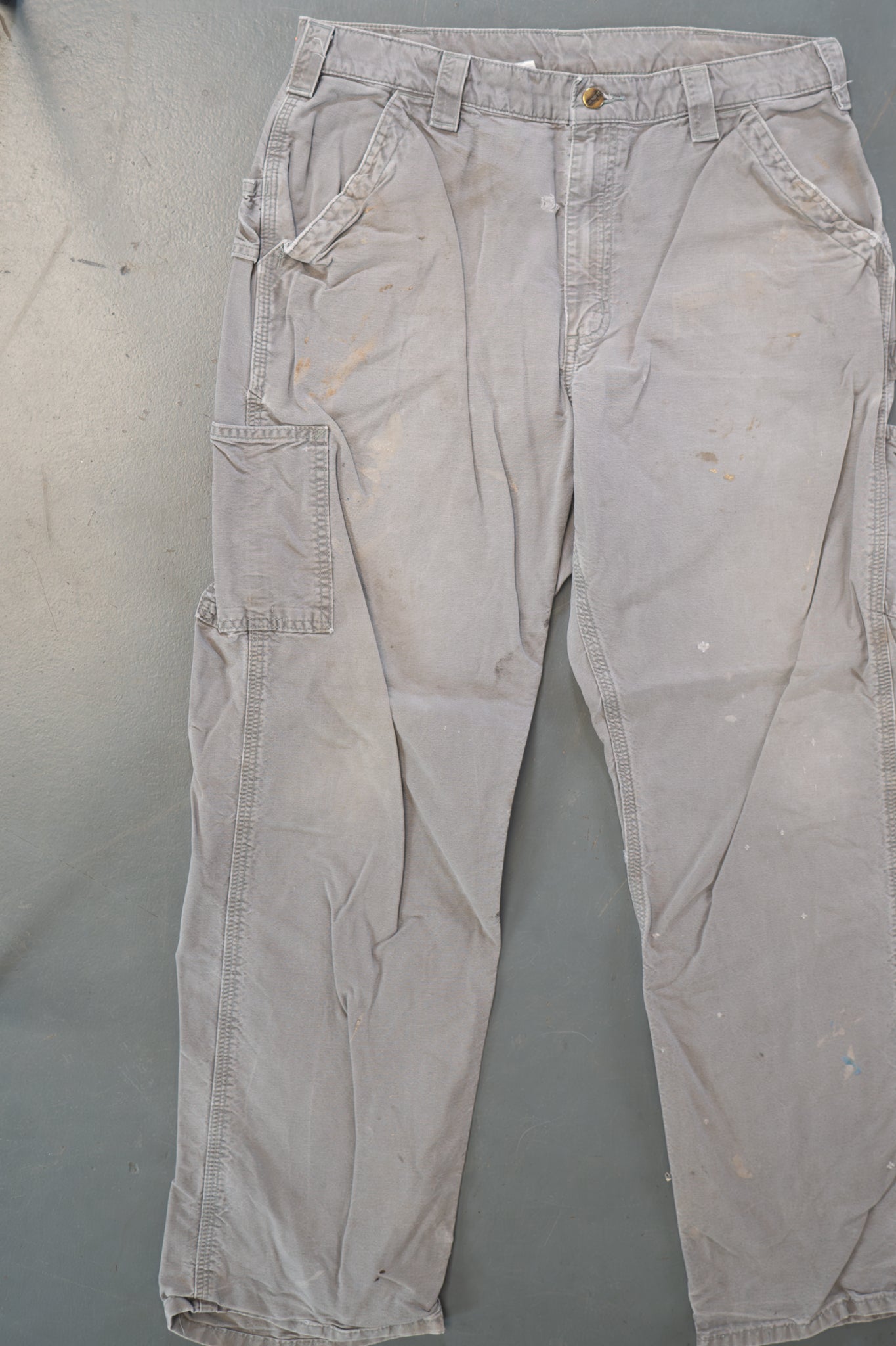 True Vintage Carhartt Carpenter Trousers – Grey, w32,L30 Regular (1990s)