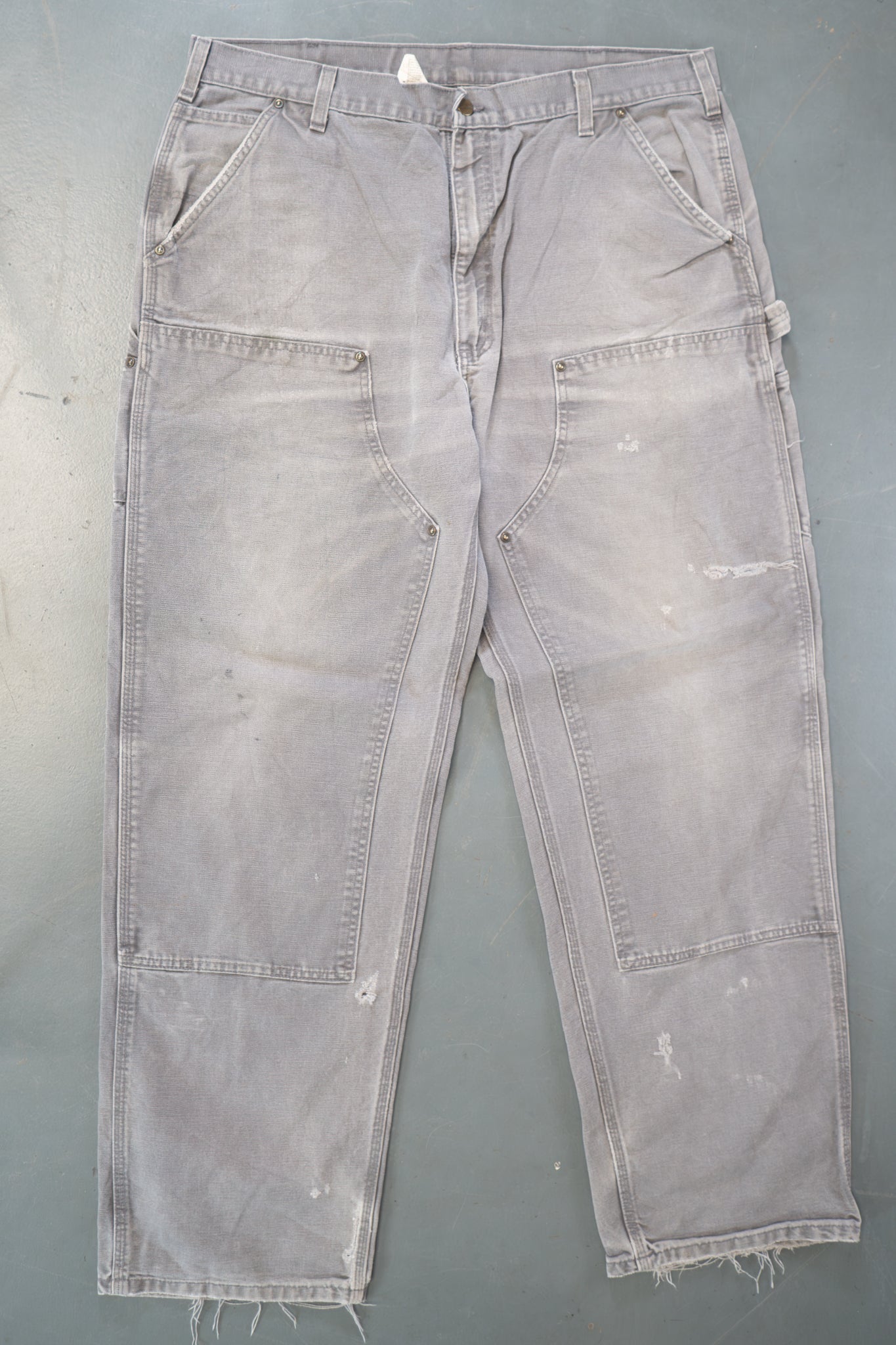 True Vintage Carhartt Carpenter Trousers - Double knee  – Grey, w39,L32 Regular (1990s)