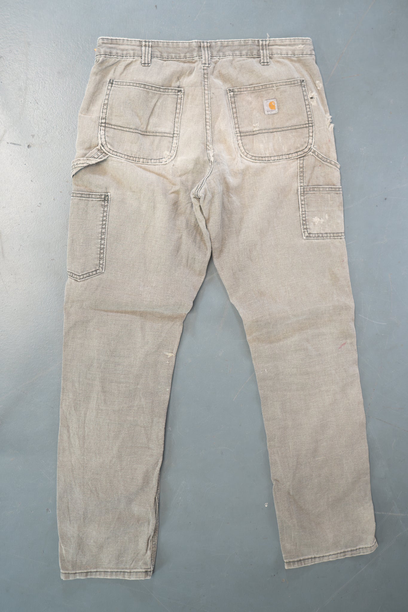 True Vintage Carhartt Carpenter Trousers - Double knee  – Grey, w34,L32 Regular (1990s)
