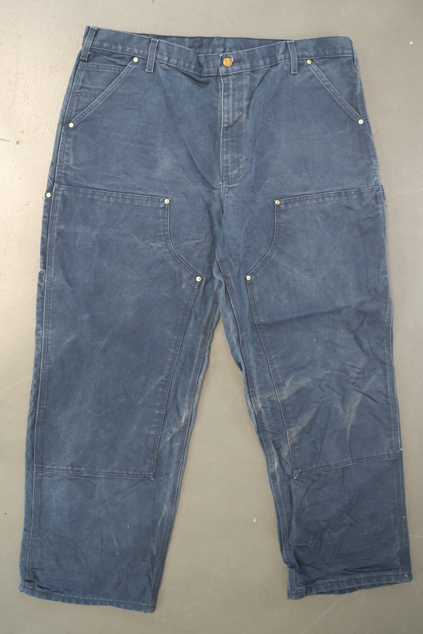 True Vintage Carhartt Carpenter Trousers - Double knee  – Navy, w40,L30 Regular (1990s)