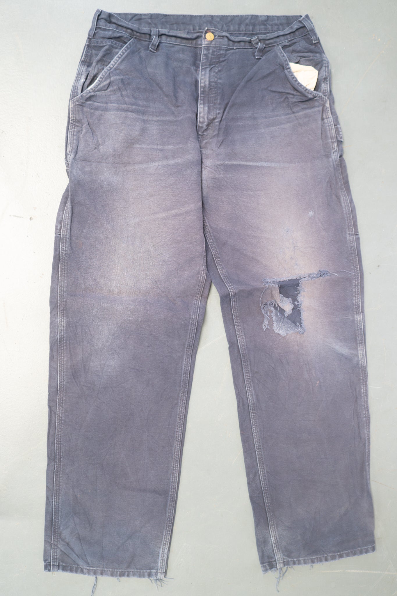 True Vintage Carhartt Carpenter Trousers – Navy, w34,L33 Regular (1990s)