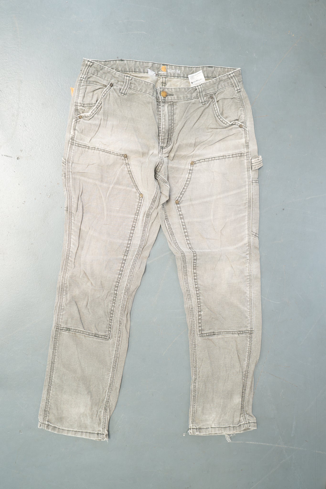 True Vintage Carhartt Carpenter Trousers - Double knee – Grey, w32,L28 Regular (1990s)