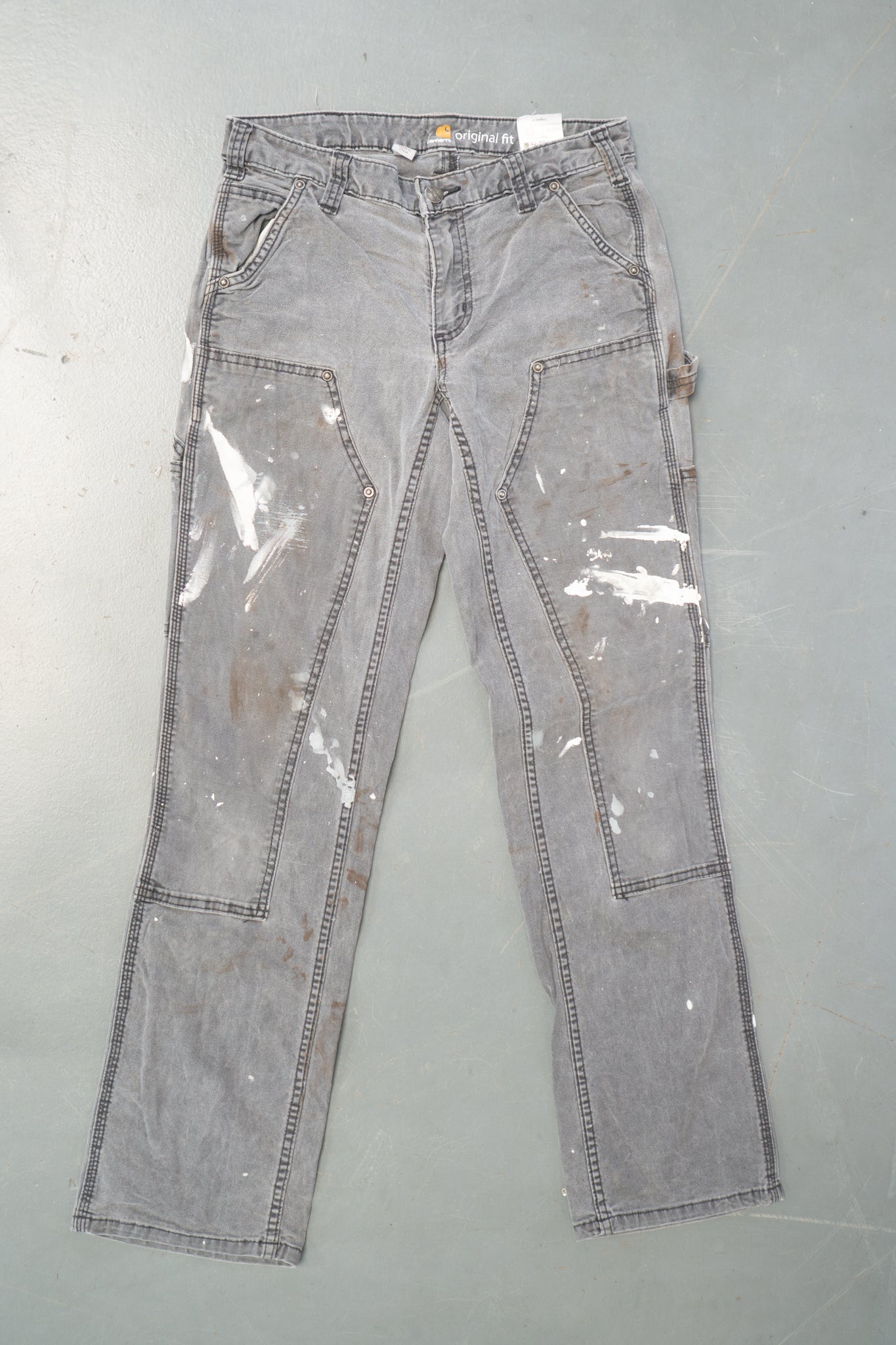 True Vintage Carhartt Carpenter Trousers - Double knee  – Grey, w30,L28 Regular (1990s)