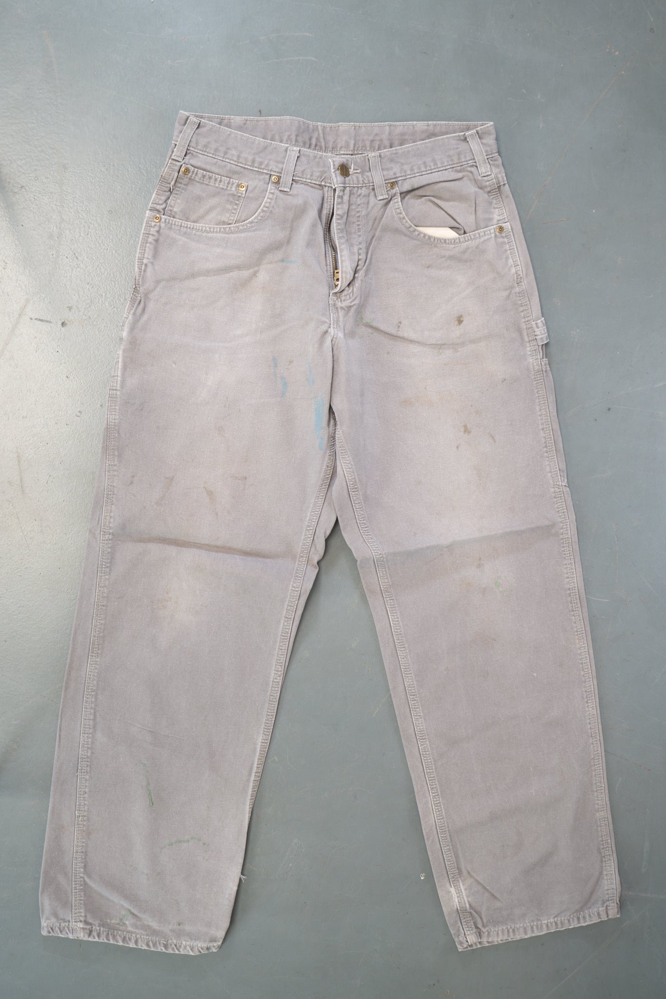 True Vintage Carhartt Carpenter Trousers – Grey, w32,L31 Regular (1990s)
