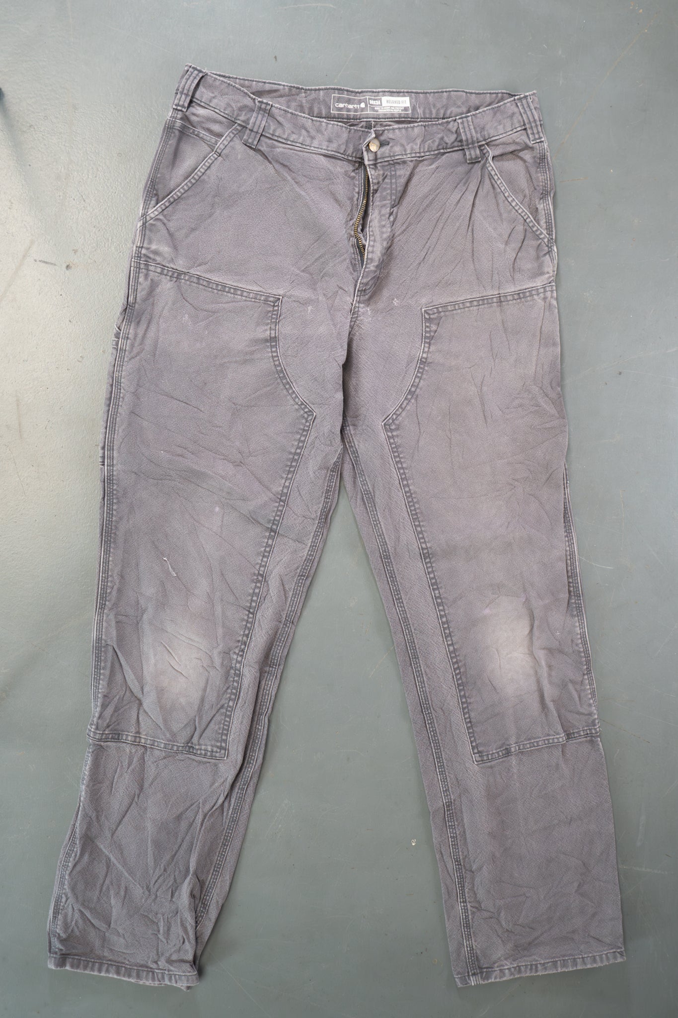 True Vintage Carhartt Carpenter Trousers - Double knee  – Grey, w36,L32 Regular (1990s)