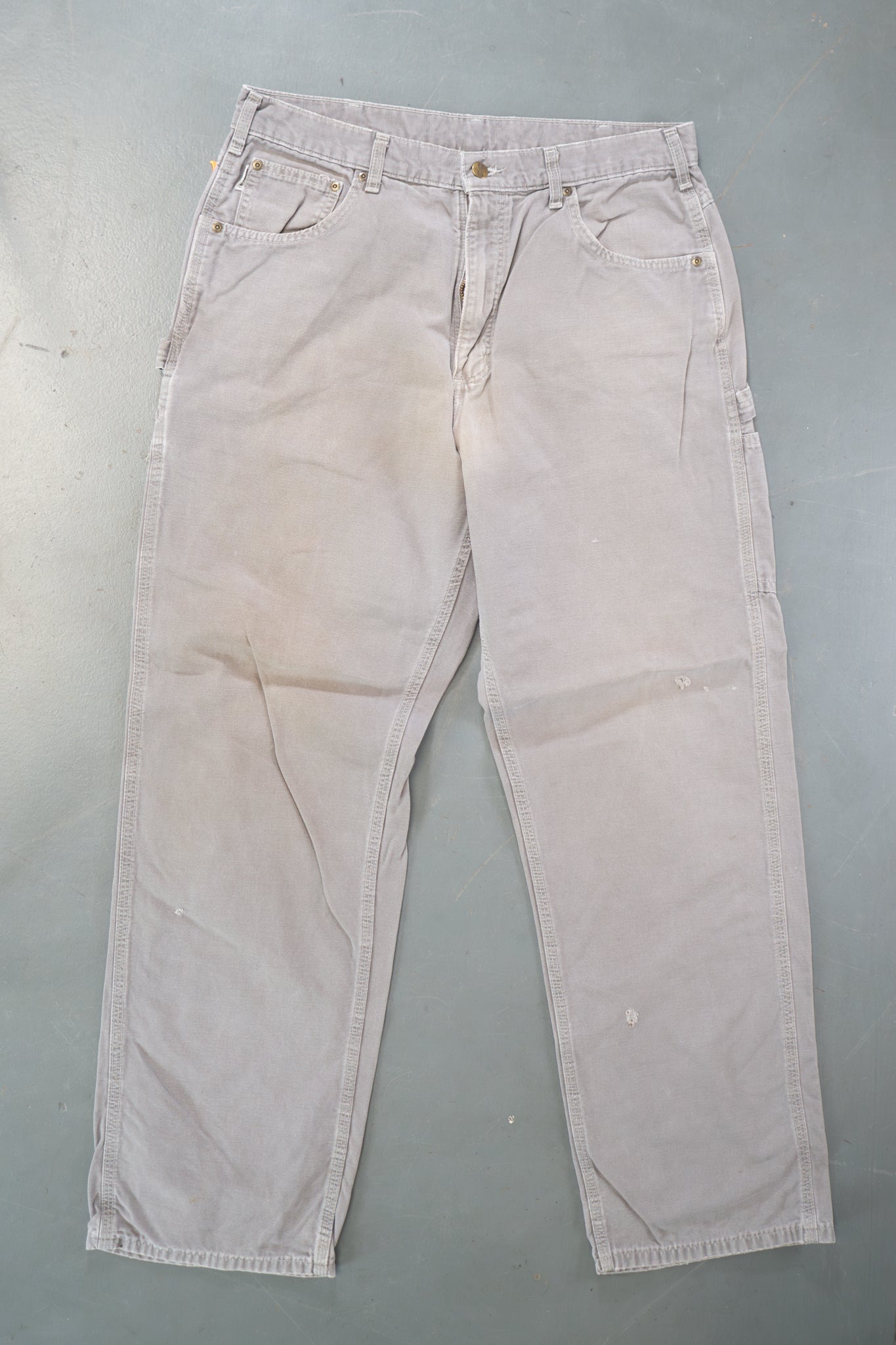True Vintage Carhartt Carpenter Trousers – Grey, w34,L32 Regular (1990s)