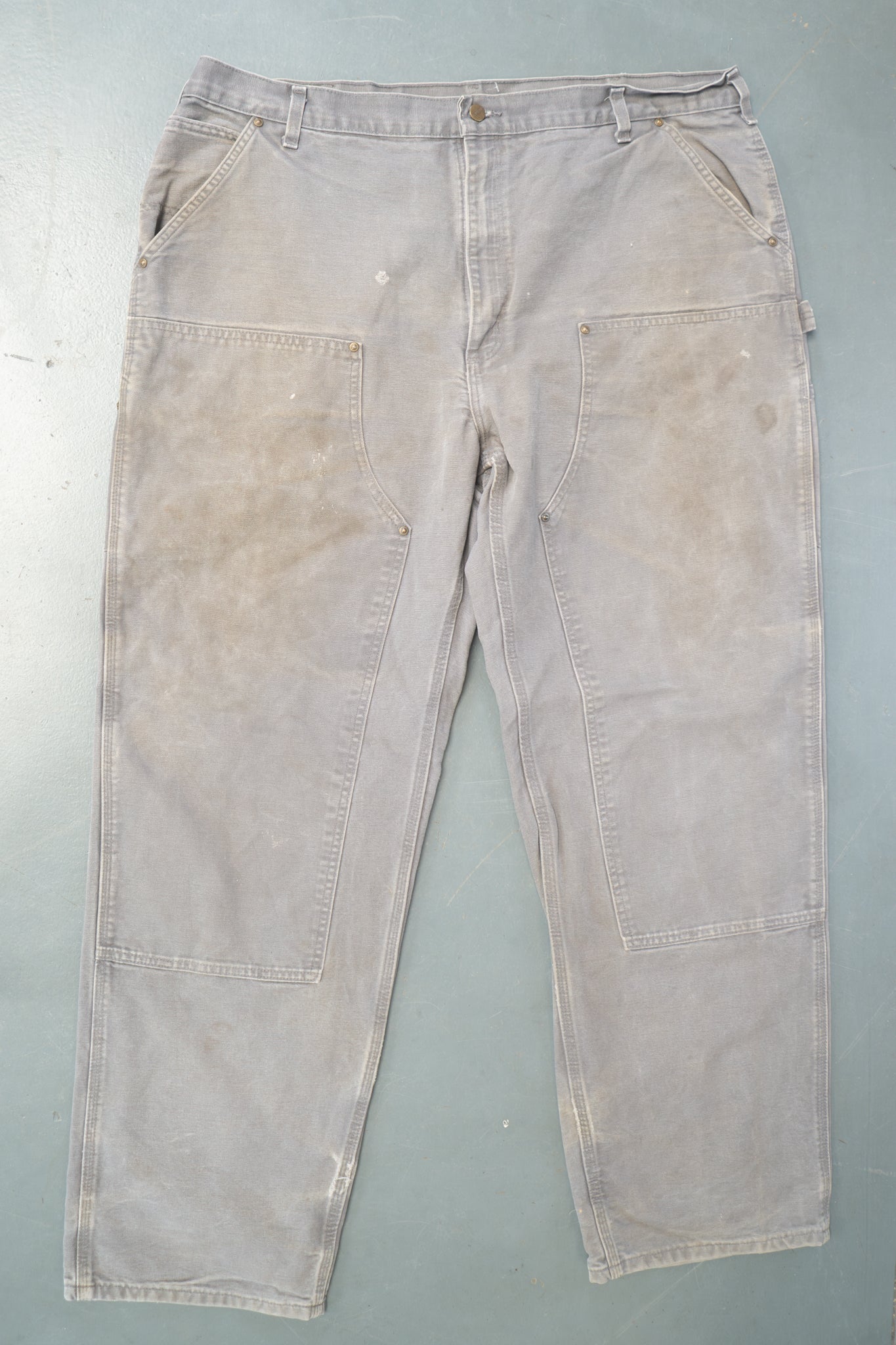 True Vintage Carhartt Carpenter Trousers - Double knee  – Grey, w42,L33 Regular (1990s)