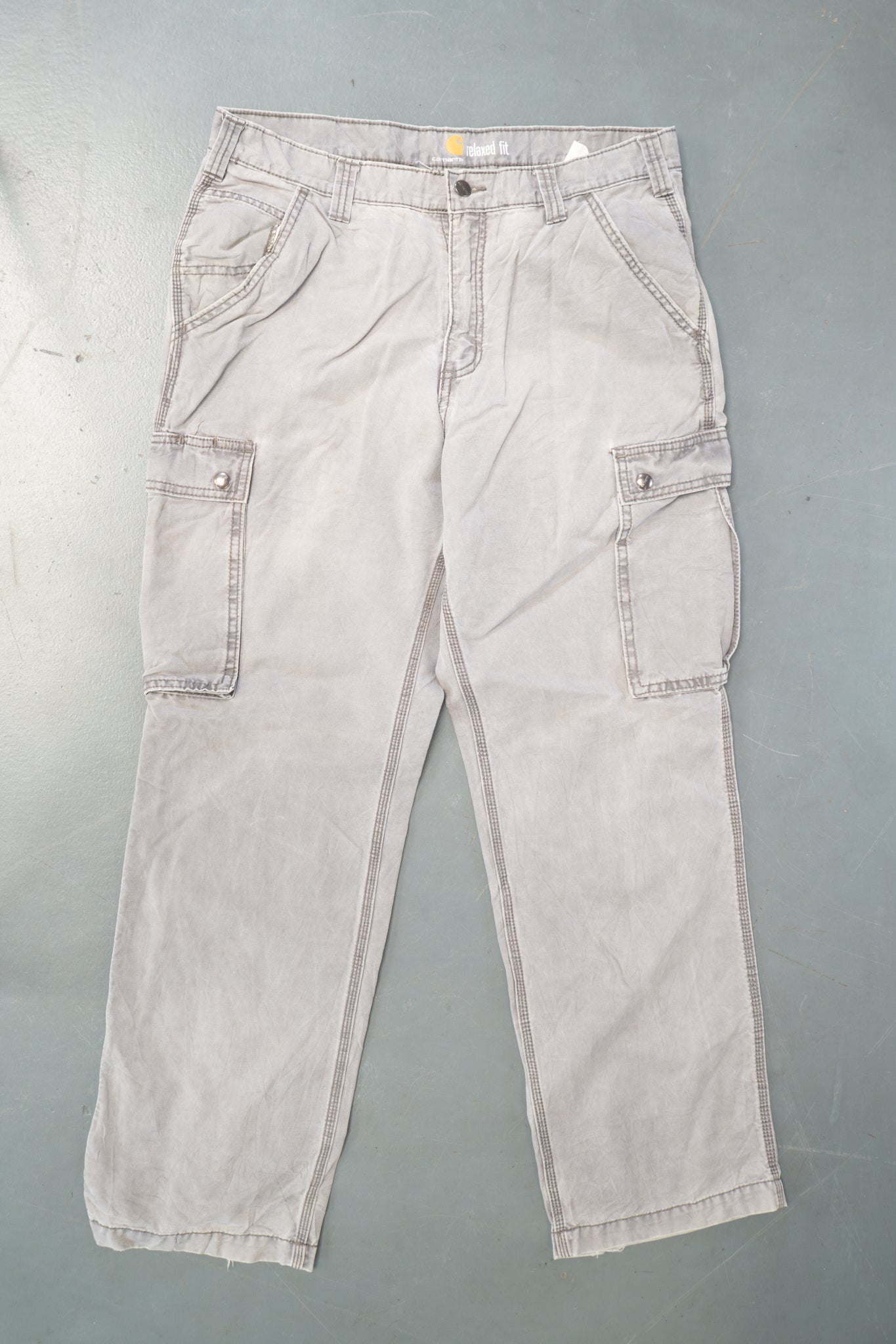 True Vintage Carhartt Carpenter Trousers – Grey, w34,L31 Regular (1990s)