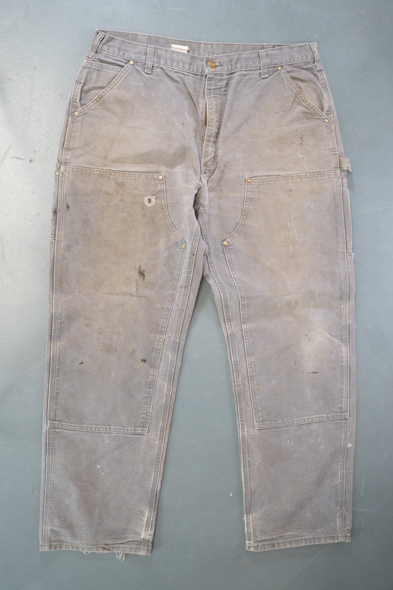 True Vintage Carhartt Carpenter Trousers - Double knee  – Grey, w39,L31 Regular (1990s)