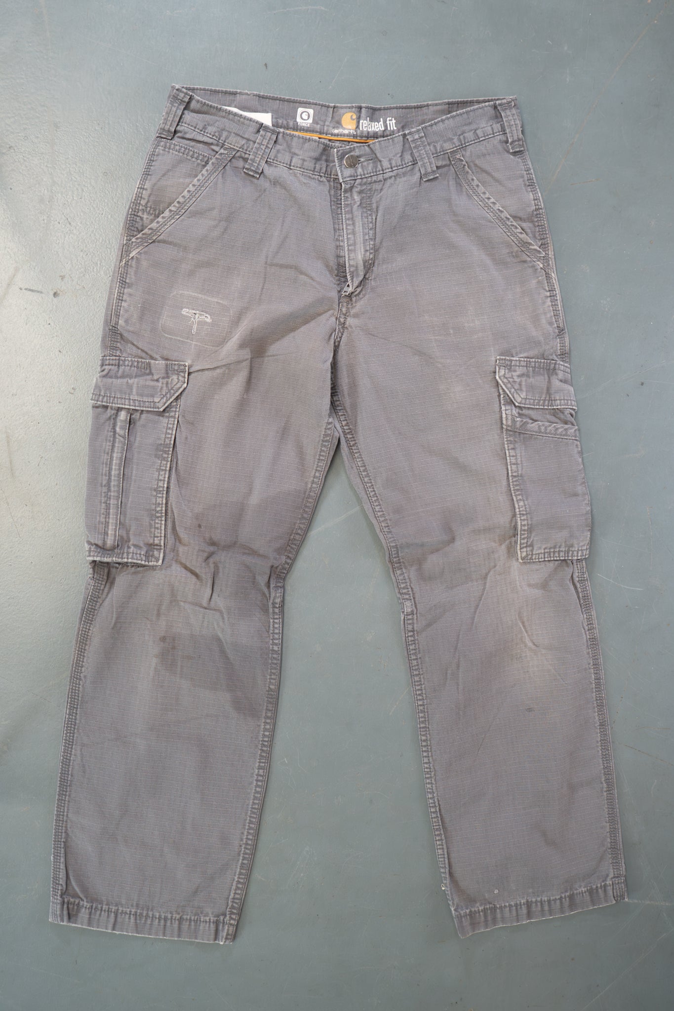 True Vintage Carhartt Carpenter Trousers – Grey, w32,L28 Regular (1990s)