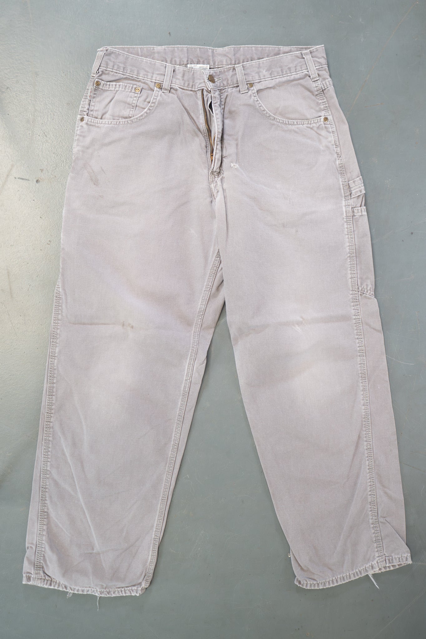 True Vintage Carhartt Carpenter Trousers – Grey, w34,L28 Regular (1990s)