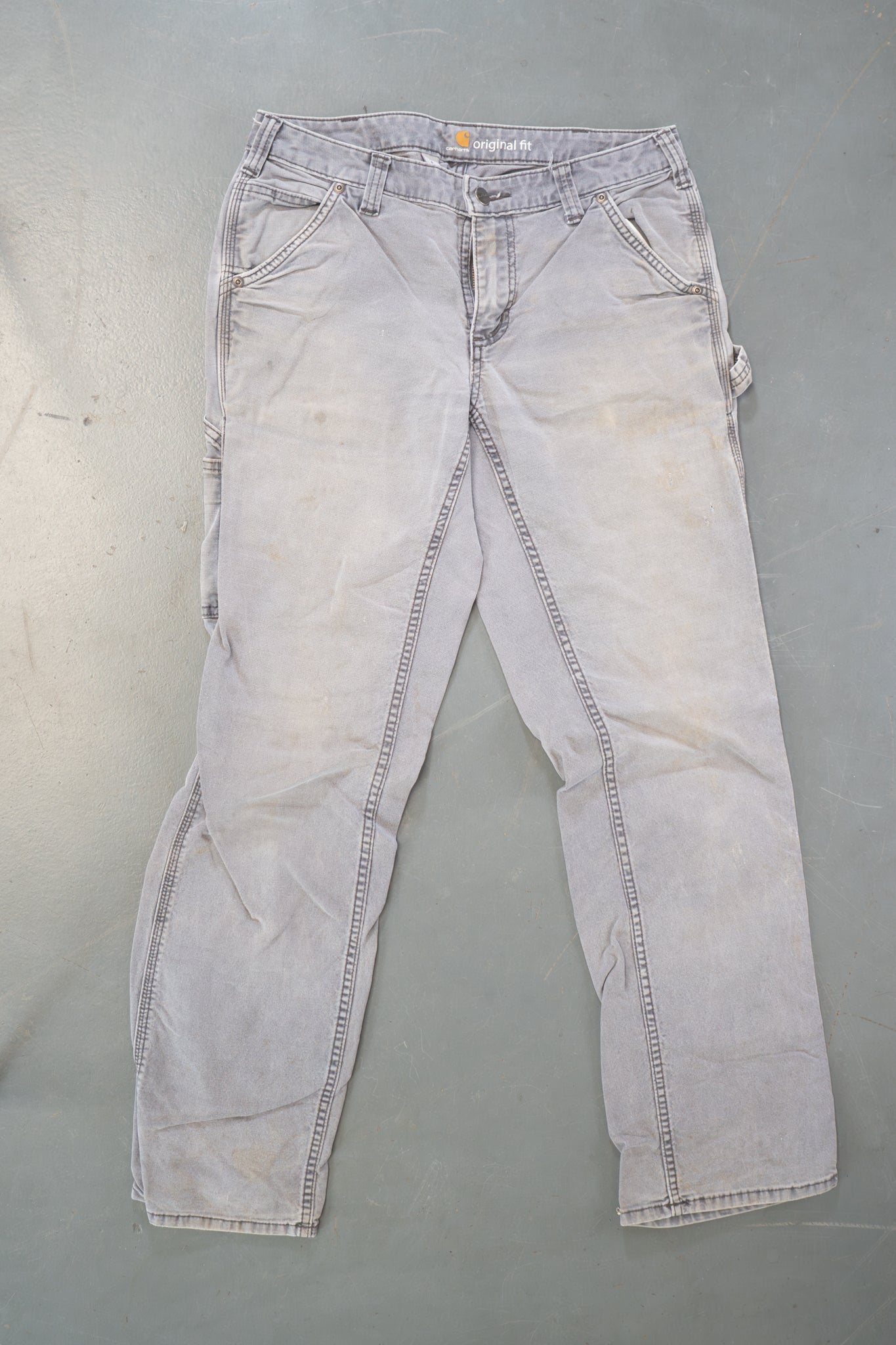 True Vintage Carhartt Carpenter Trousers – Grey, w30,L29 Regular (1990s)