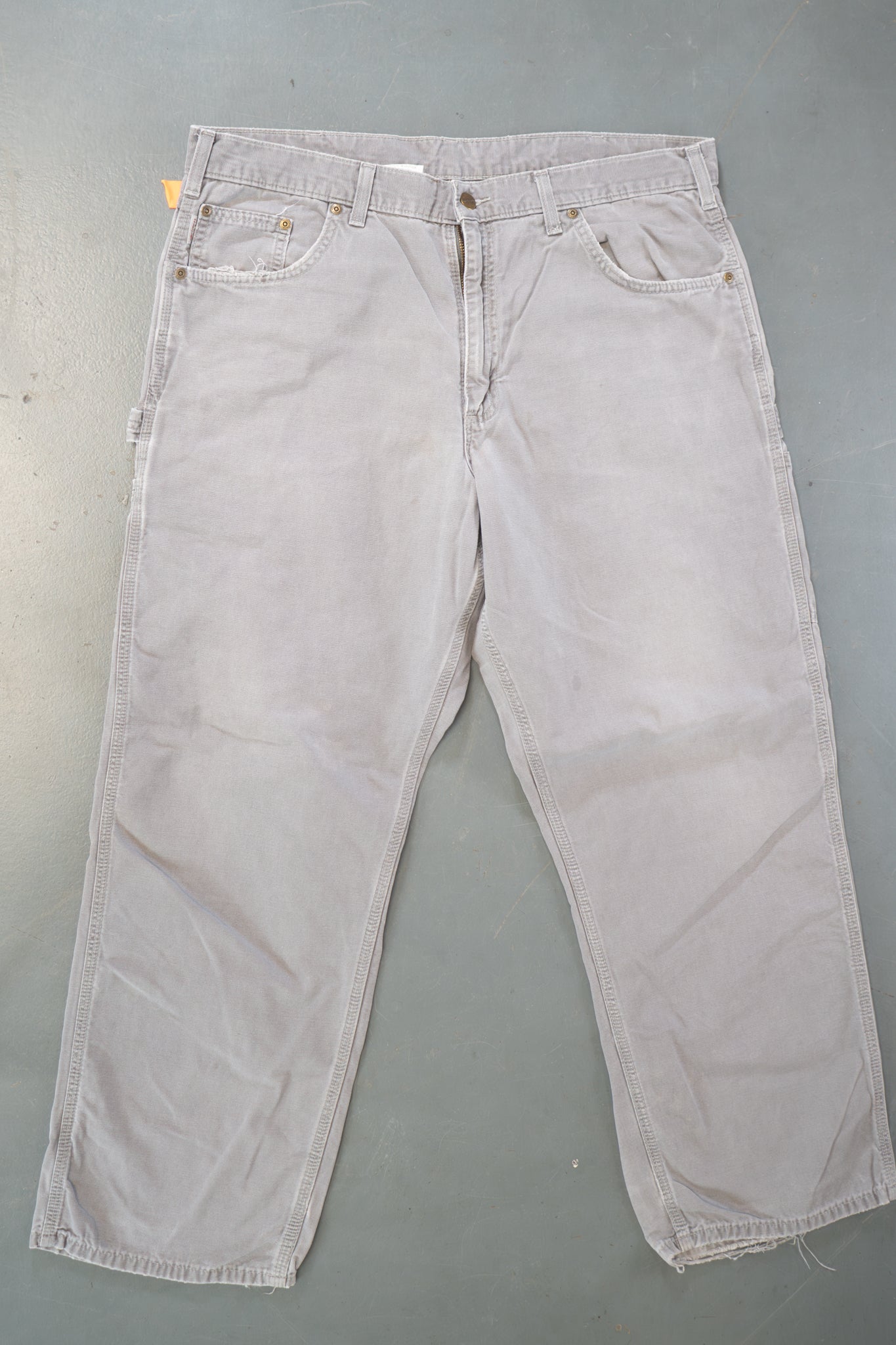 True Vintage Carhartt Carpenter Trousers – Grey, w38,L29 Regular (1990s)