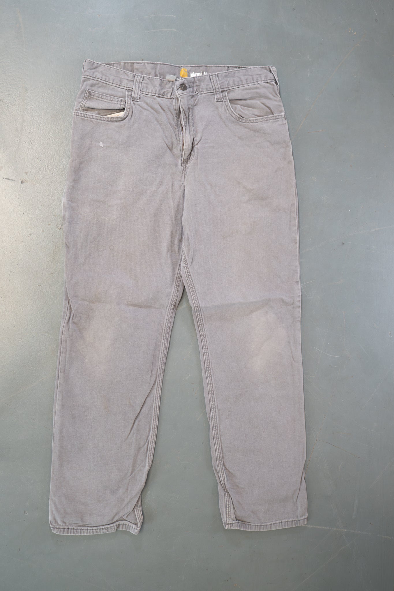 True Vintage Carhartt Carpenter Trousers – Grey, w32,L28 Regular (1990s)