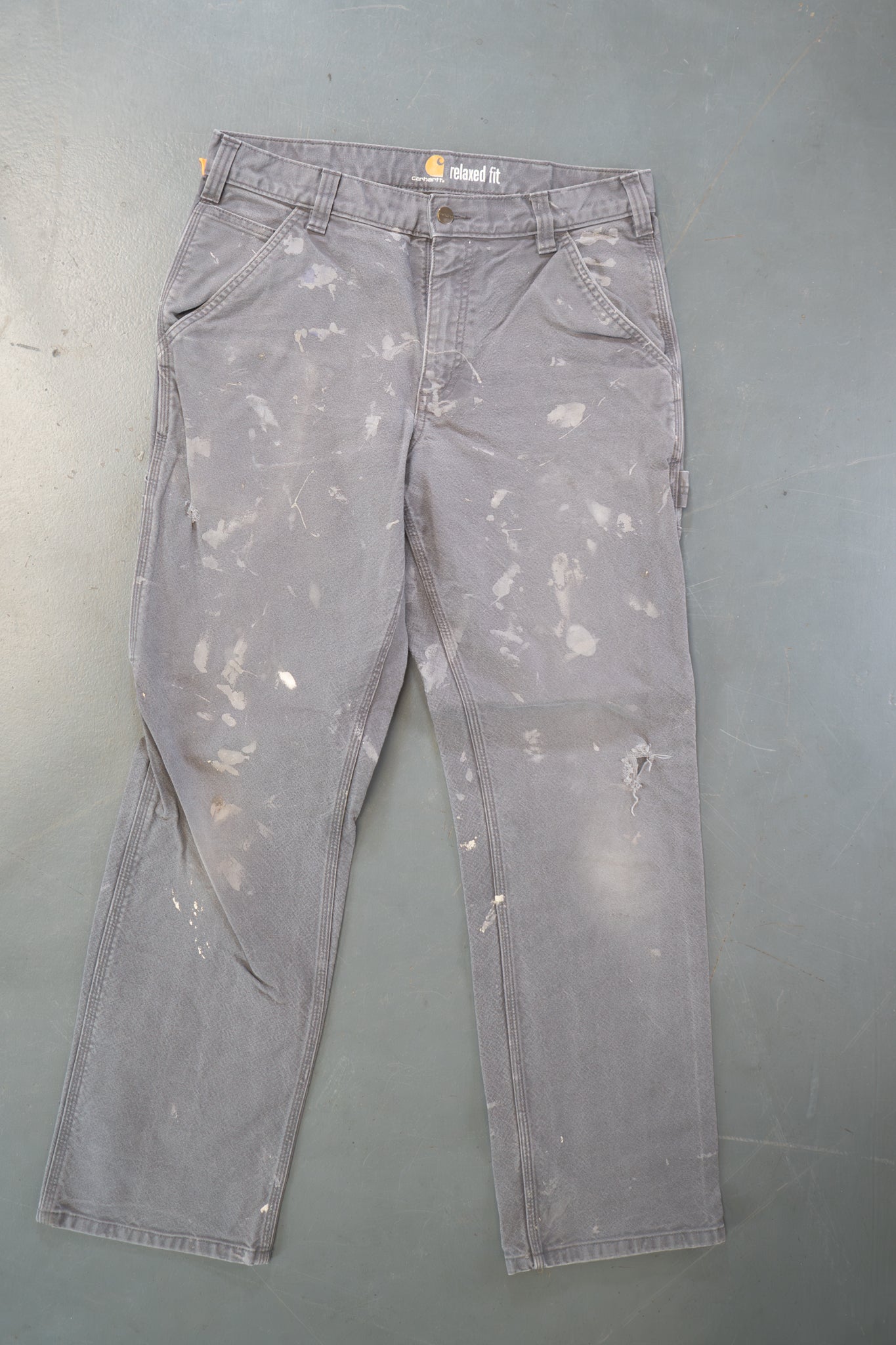 True Vintage Carhartt Carpenter Trousers – Grey, w32,L31 Regular (1990s)
