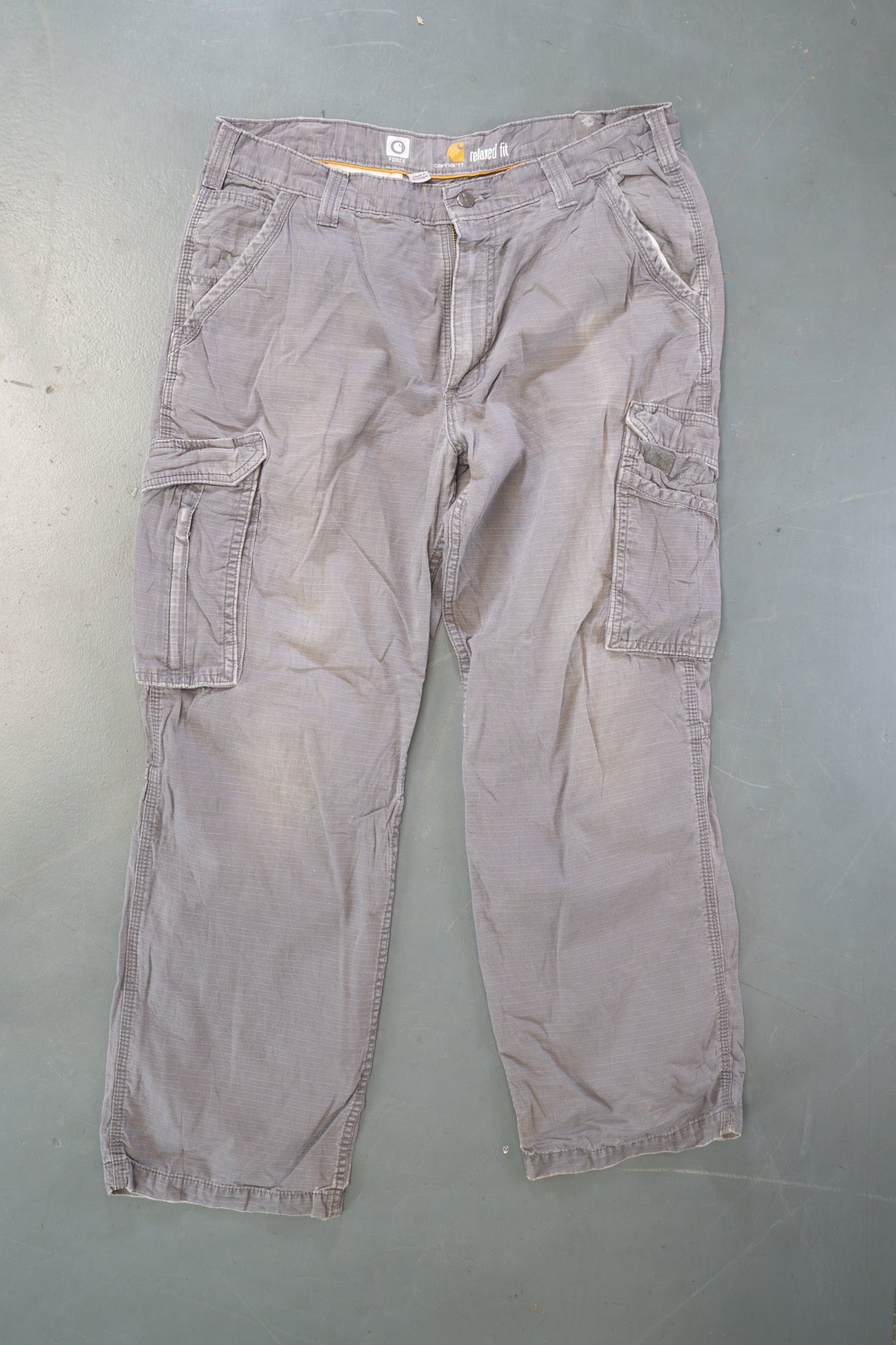 True Vintage Carhartt Carpenter Trousers – Grey, w35,L29 Regular (1990s)