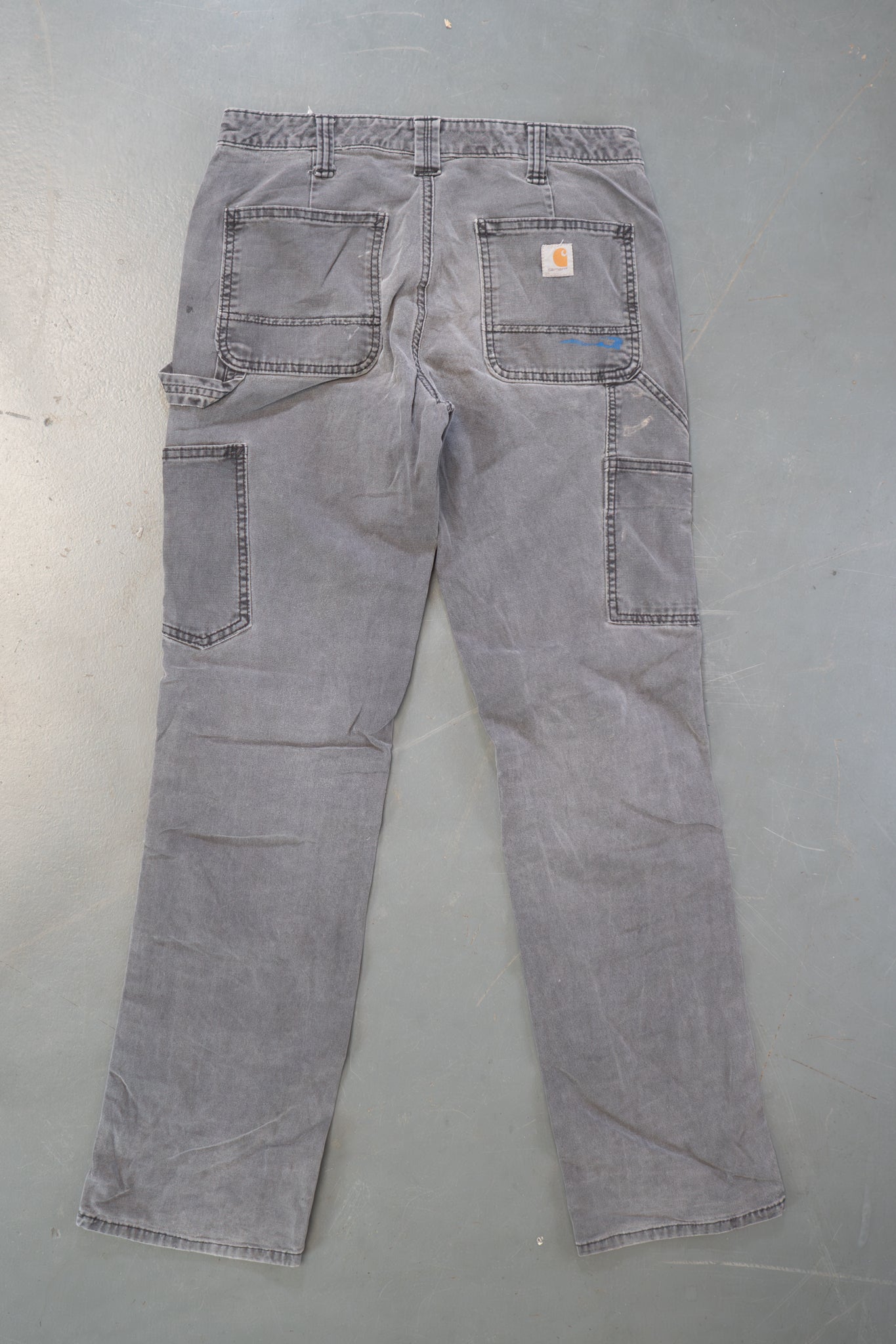 True Vintage Carhartt Carpenter Trousers - Double knee – Grey, w28,L30 Regular (1990s)