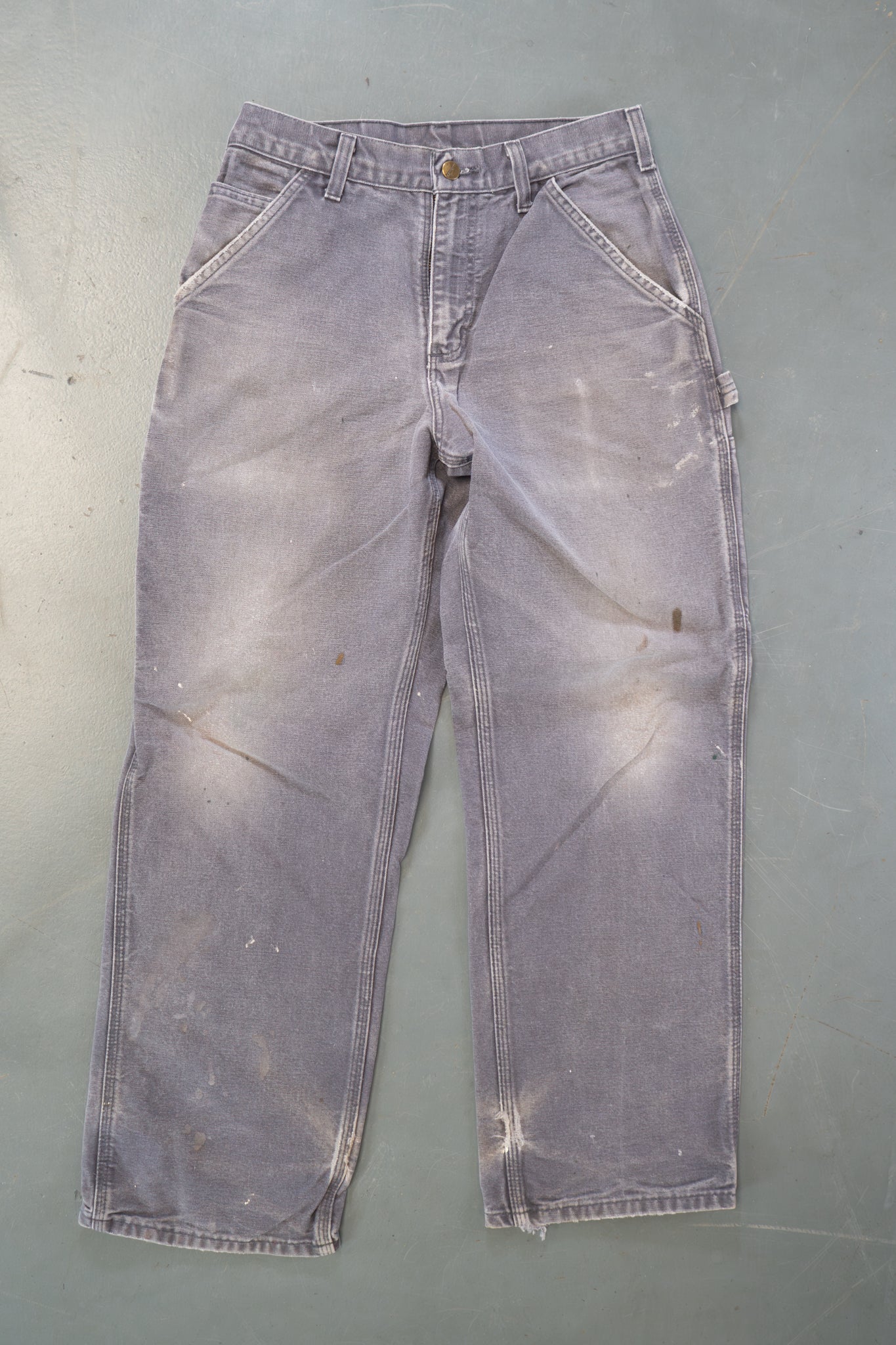 True Vintage Carhartt Carpenter Trousers – Grey, w28,L28 Regular (1990s)