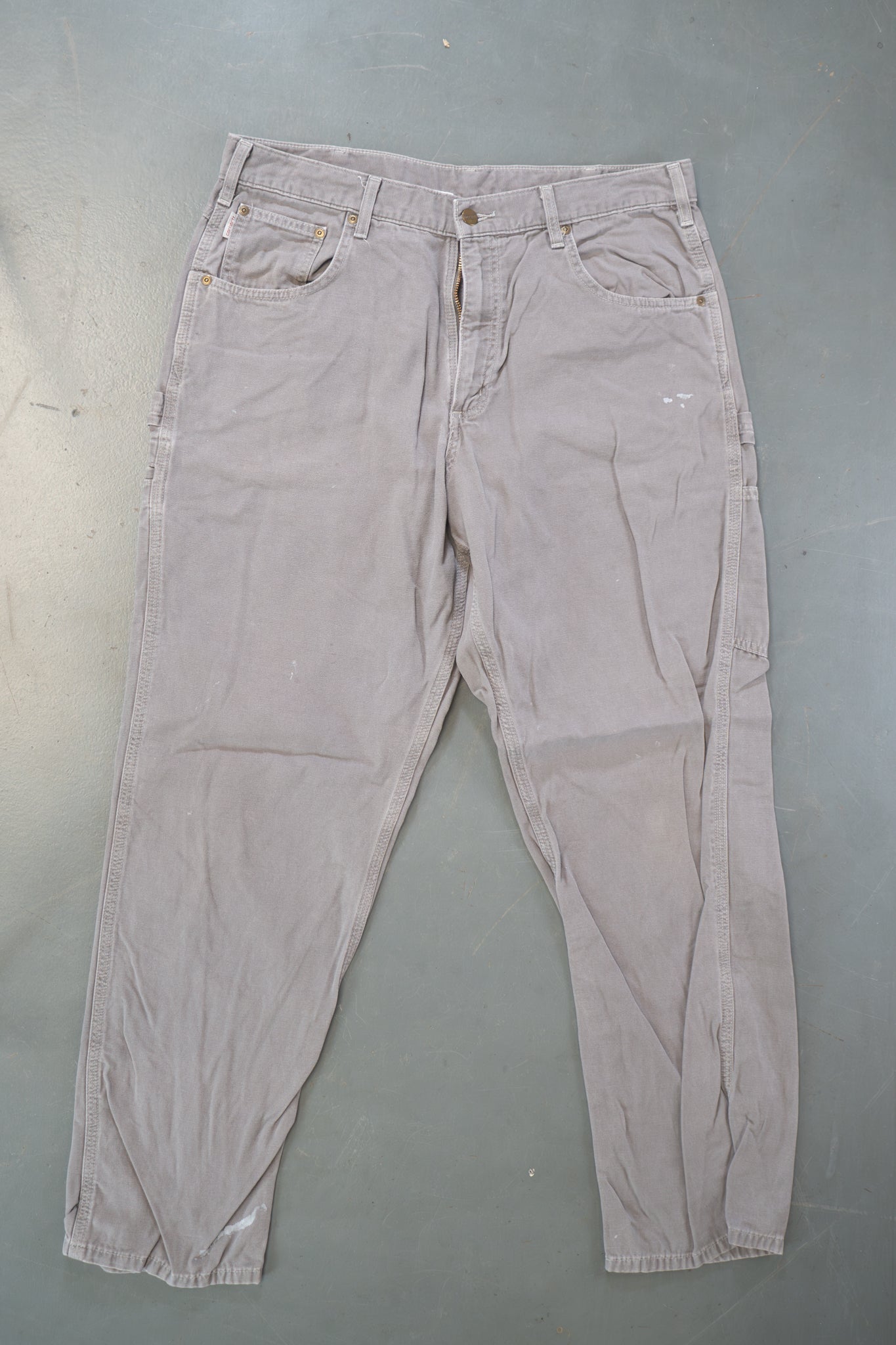 True Vintage Carhartt Carpenter Trousers – Grey, w34,L30 Regular (1990s)