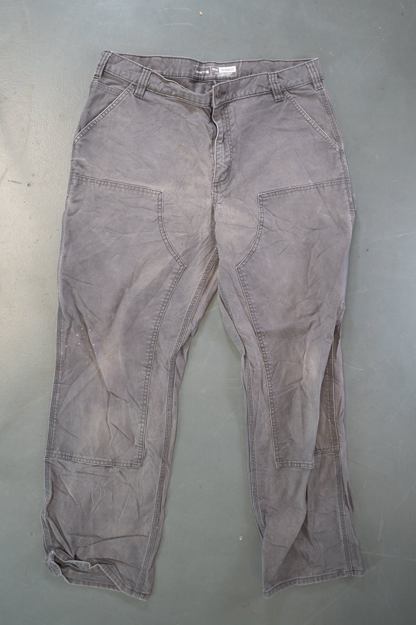 True Vintage Carhartt Carpenter Trousers - Double knee – Grey, w36,L31 Regular (1990s)