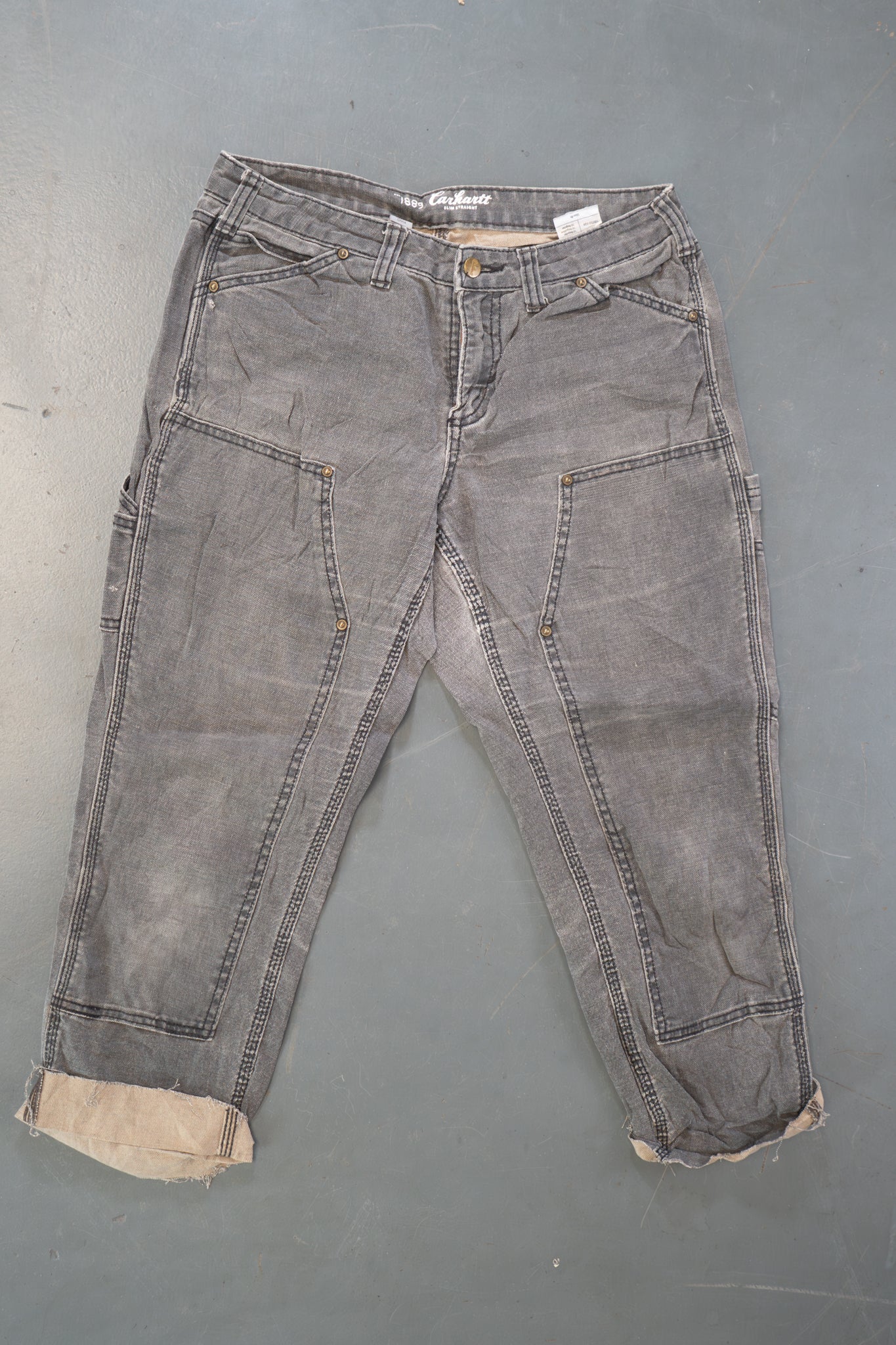 True Vintage Carhartt Carpenter Trousers - Double knee  – Grey, w31,L23 Regular (1990s)