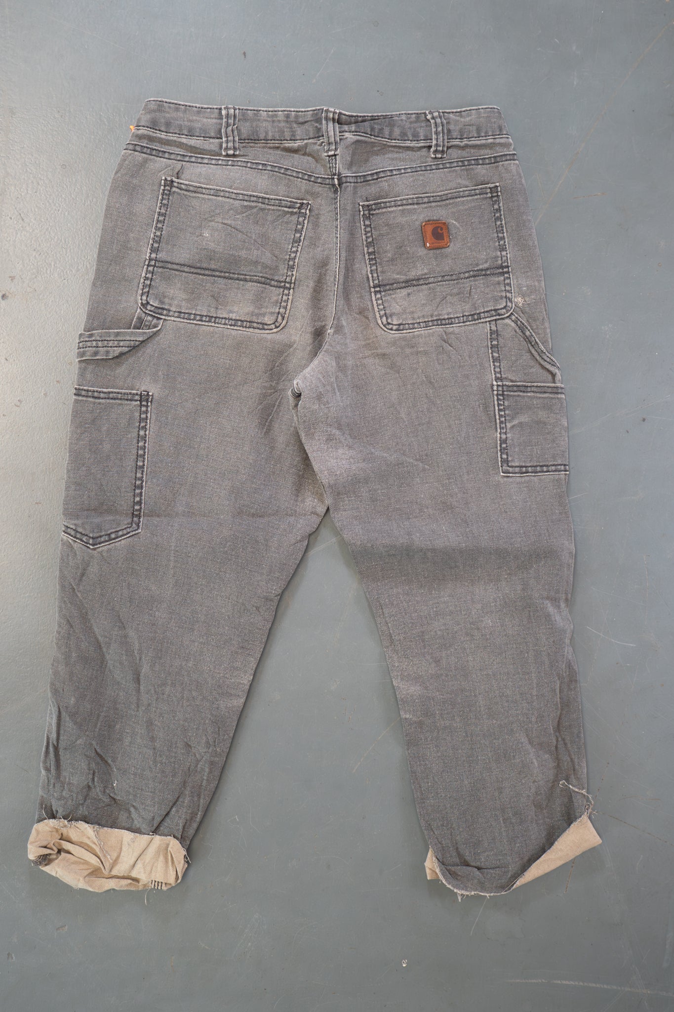 True Vintage Carhartt Carpenter Trousers - Double knee  – Grey, w31,L23 Regular (1990s)