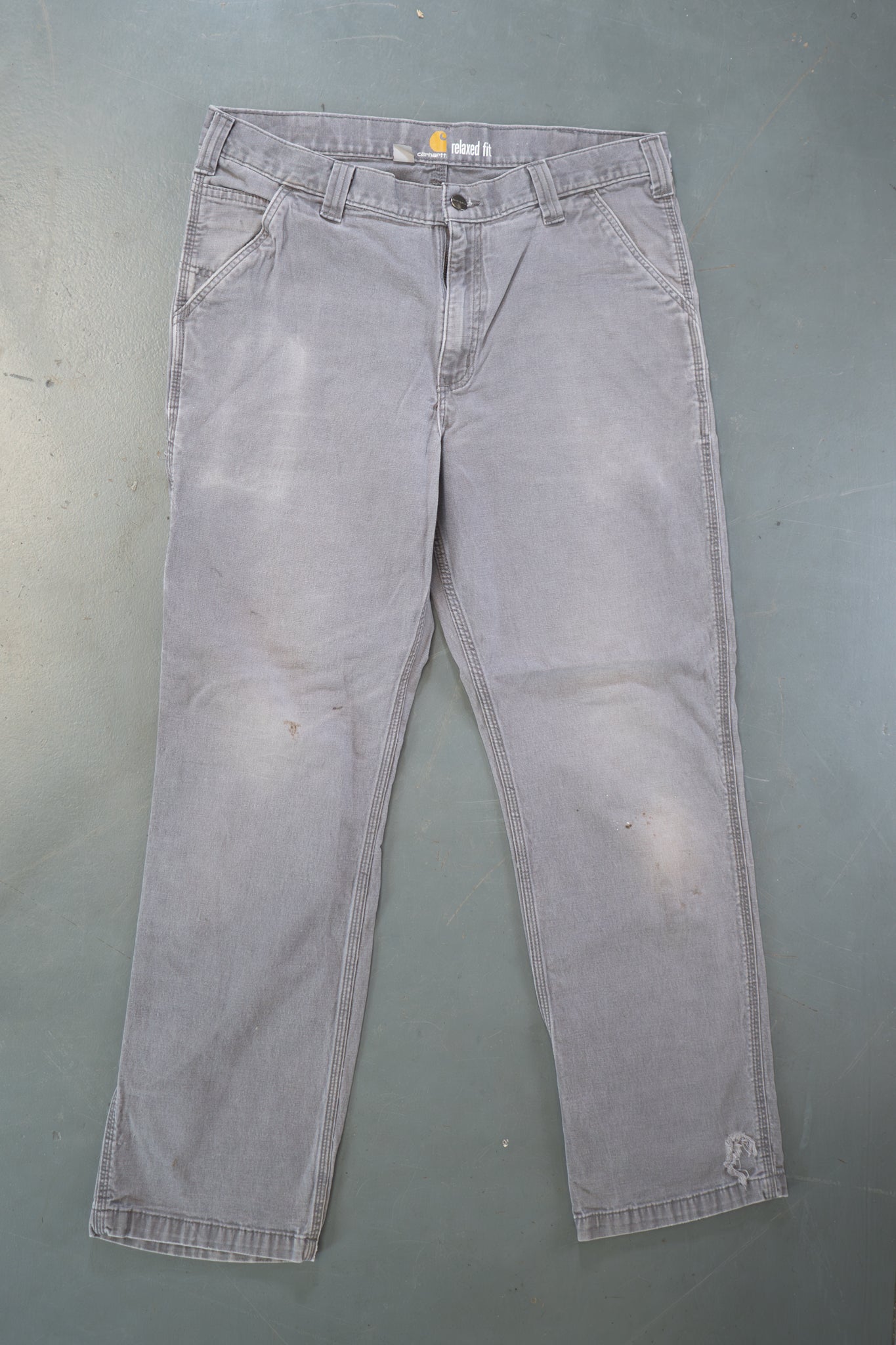 True Vintage Carhartt Carpenter Trousers – Grey, w34,L30 Regular (1990s)