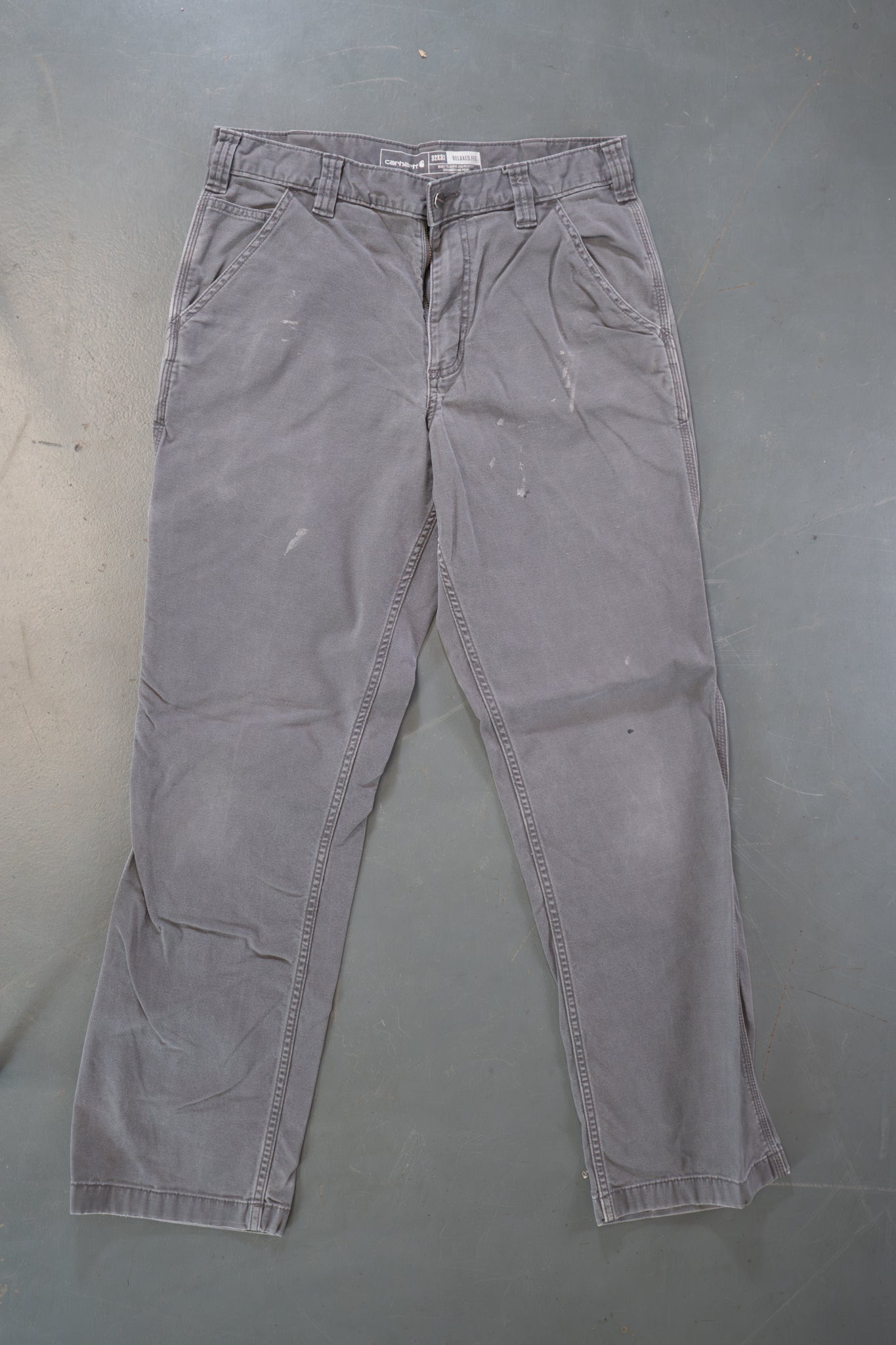 True Vintage Carhartt Carpenter Trousers – Grey, w32,L30 Regular (1990s)