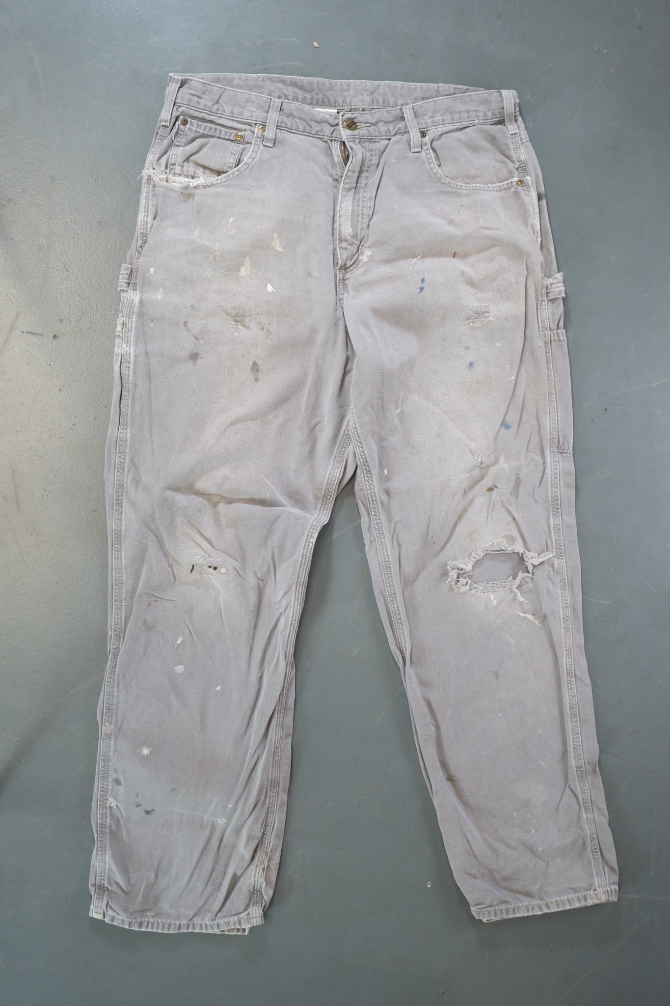 True Vintage Carhartt Carpenter Trousers – Grey, w36,L31 Regular (1990s)