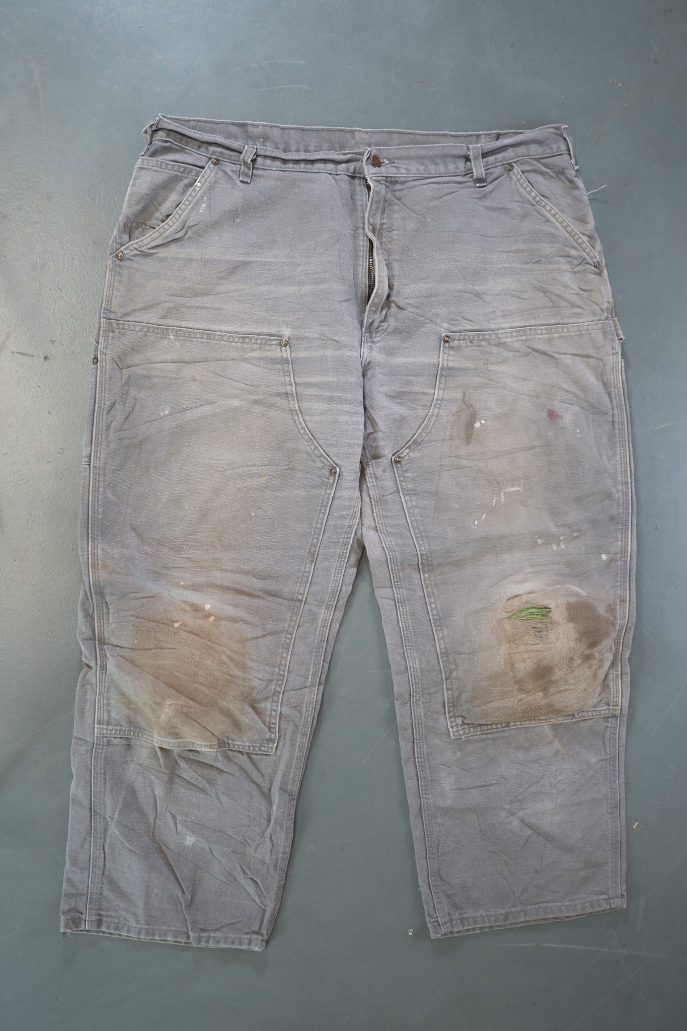 True Vintage Carhartt Carpenter Trousers - Double knee  – Grey, w40,L27 Regular (1990s)