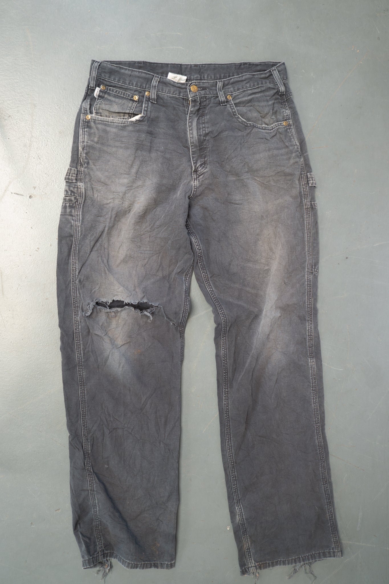 True Vintage Carhartt Carpenter Trousers – Black, w34,L32 Regular (1990s)
