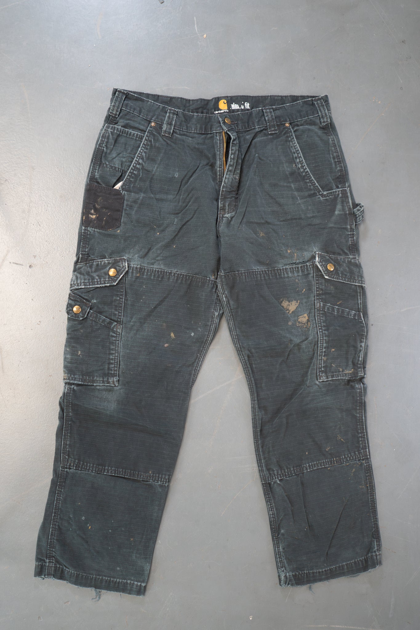 True Vintage Carhartt Carpenter Trousers – Black, w34,L30 Regular (1990s)