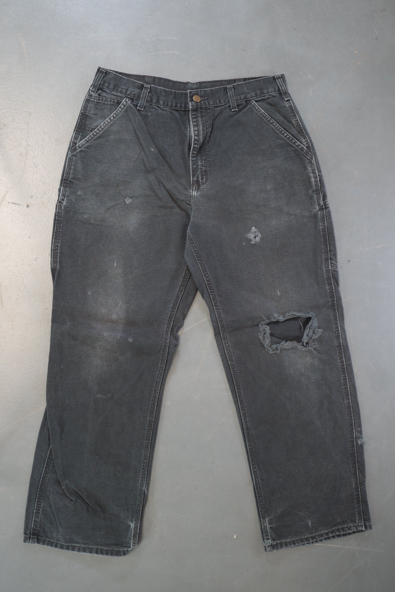 True Vintage Carhartt Carpenter Trousers – Black, w32,L29 Regular (1990s)