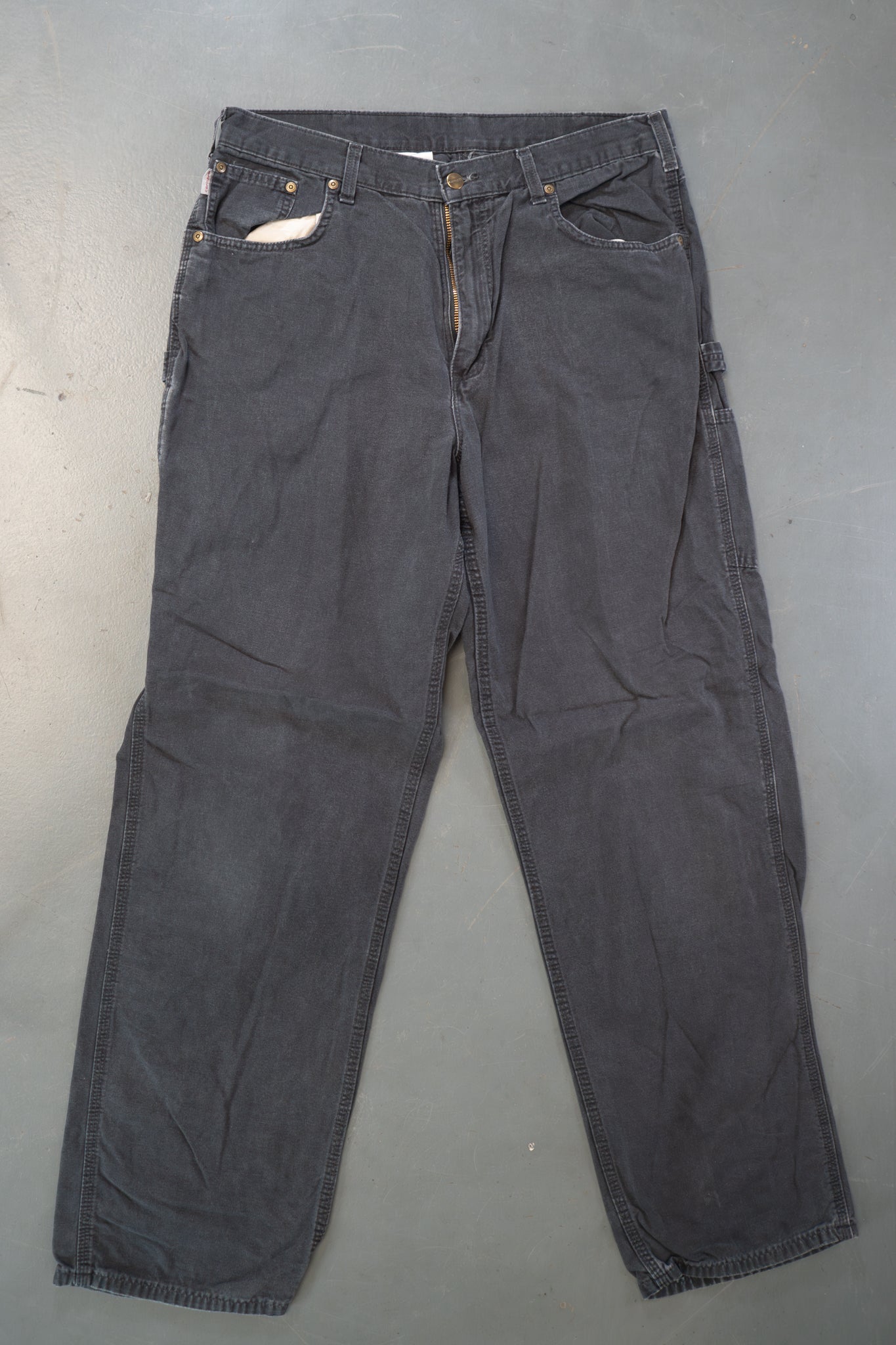 True Vintage Carhartt Carpenter Trousers – Black, w34,L33 Regular (1990s)