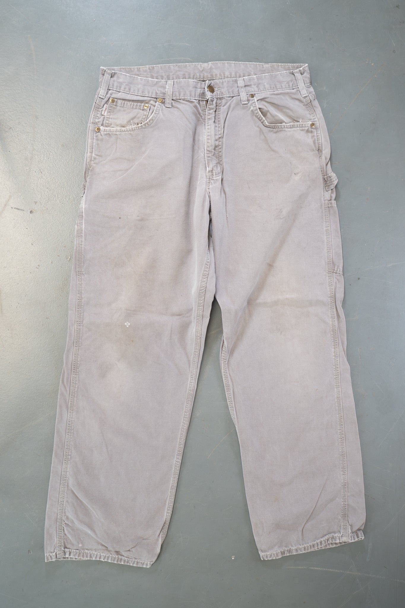 True Vintage Carhartt Carpenter Trousers – Grey, w34,L30 Regular (1990s)