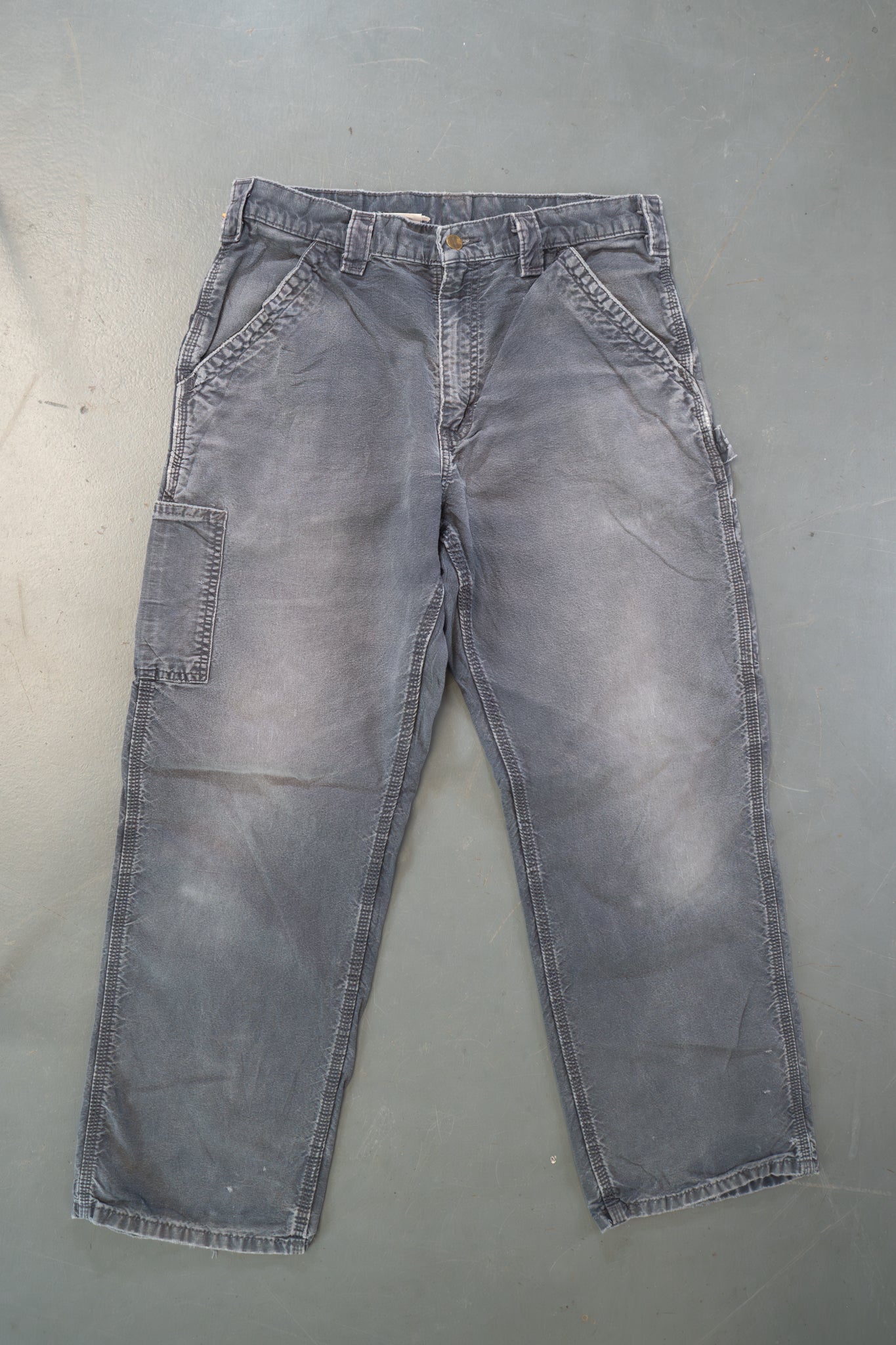 True Vintage Carhartt Carpenter Trousers – Grey, w32,L29 Regular (1990s)