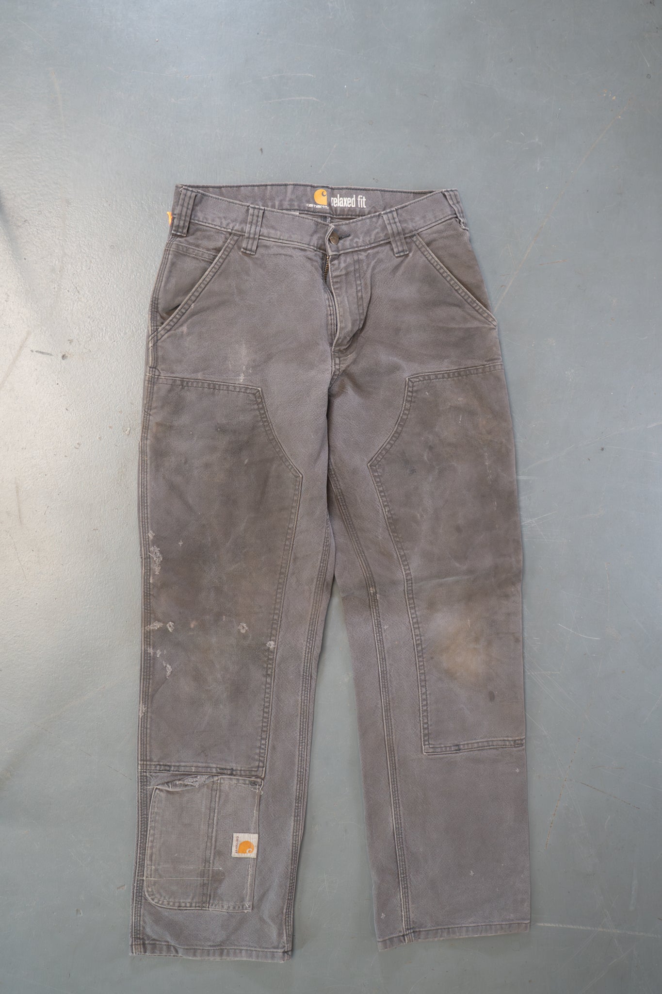 True Vintage Carhartt Carpenter Trousers - Double knee  – Grey, w29,L28 Regular (1990s)
