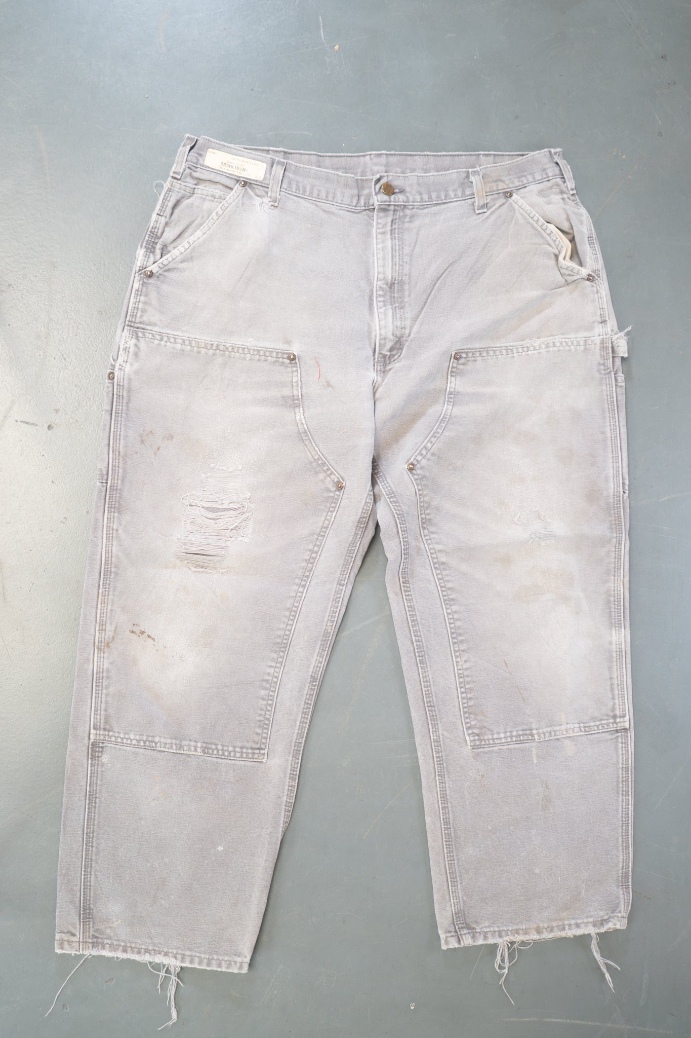 True Vintage Carhartt Carpenter Trousers - Double knee  – Grey, w38,L27 Regular (1990s)