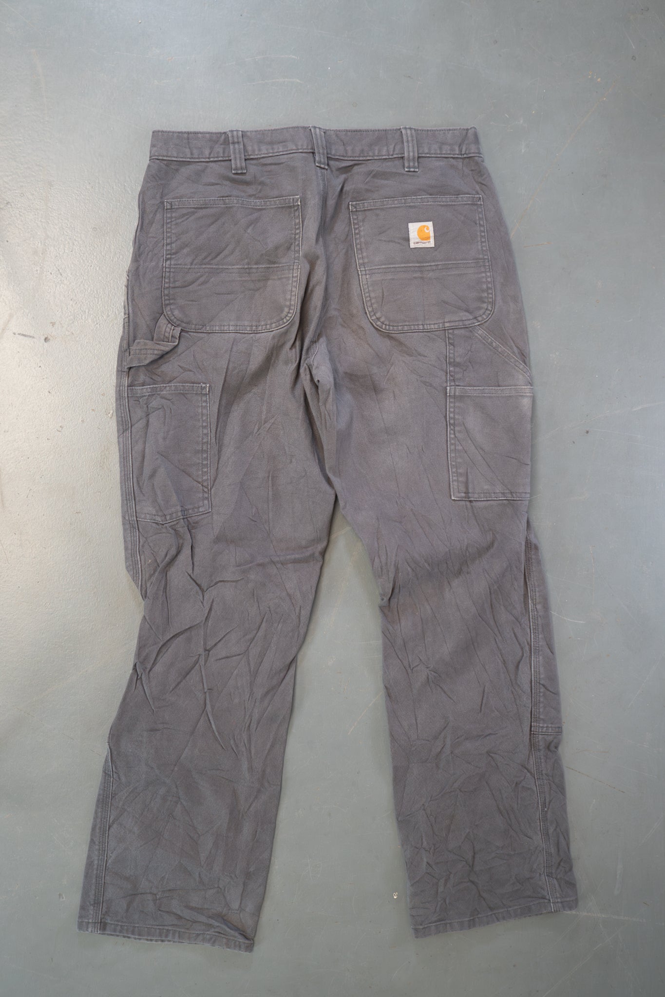 True Vintage Carhartt Carpenter Trousers - Double knee  – Grey, w33,L30 Regular (1990s)
