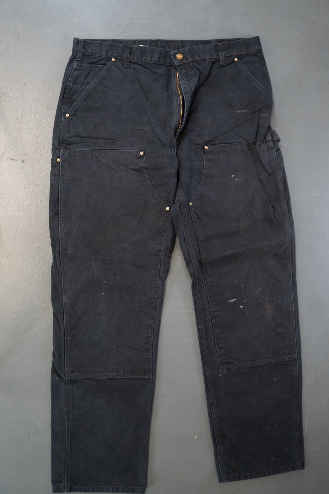 True Vintage Carhartt Carpenter Trousers - Double knee  – Black, w39,L33 Regular (1990s)